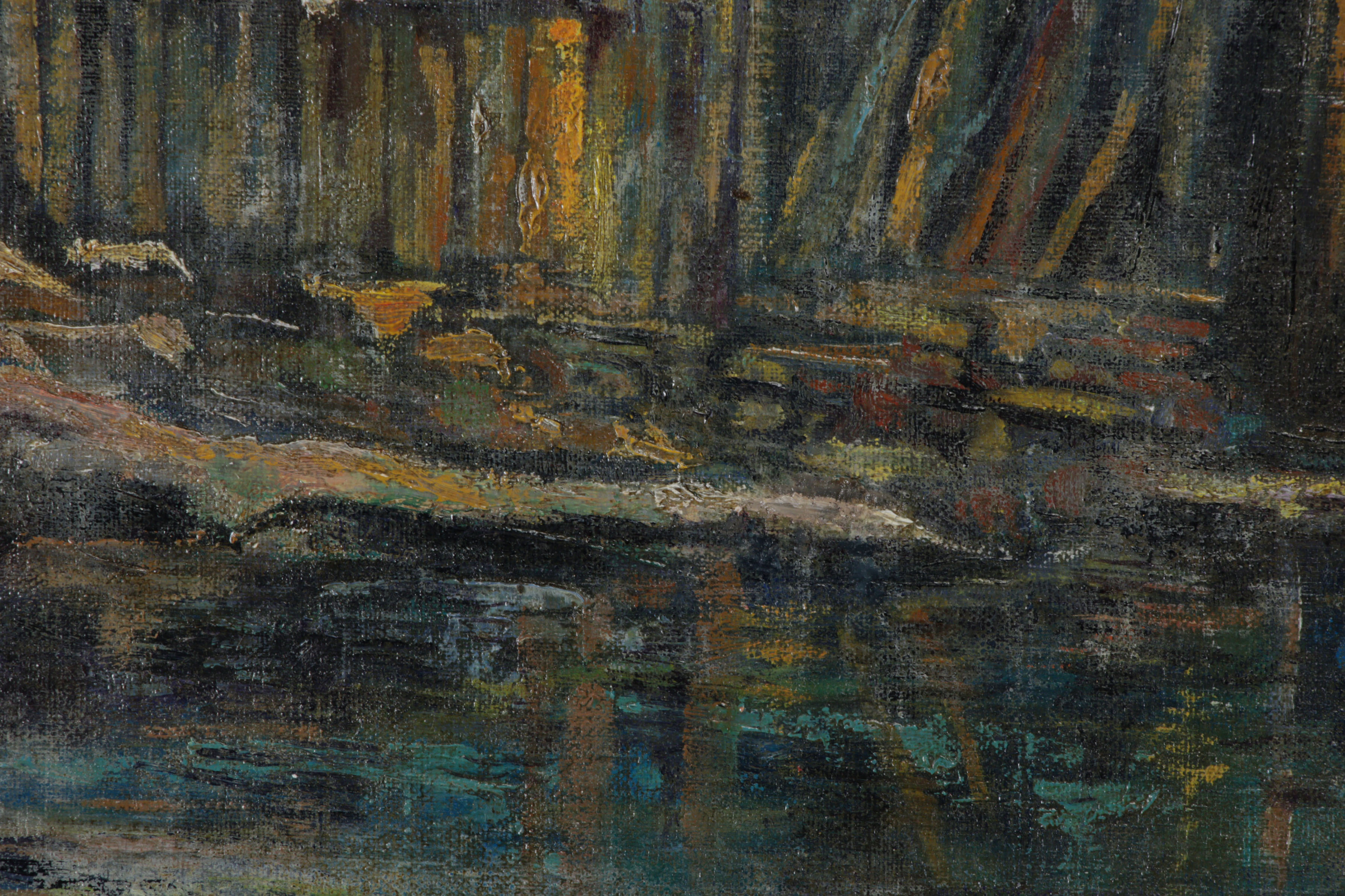 Guy Carleton Wiggins Oil Painting of Old Mill, Early 20th Century