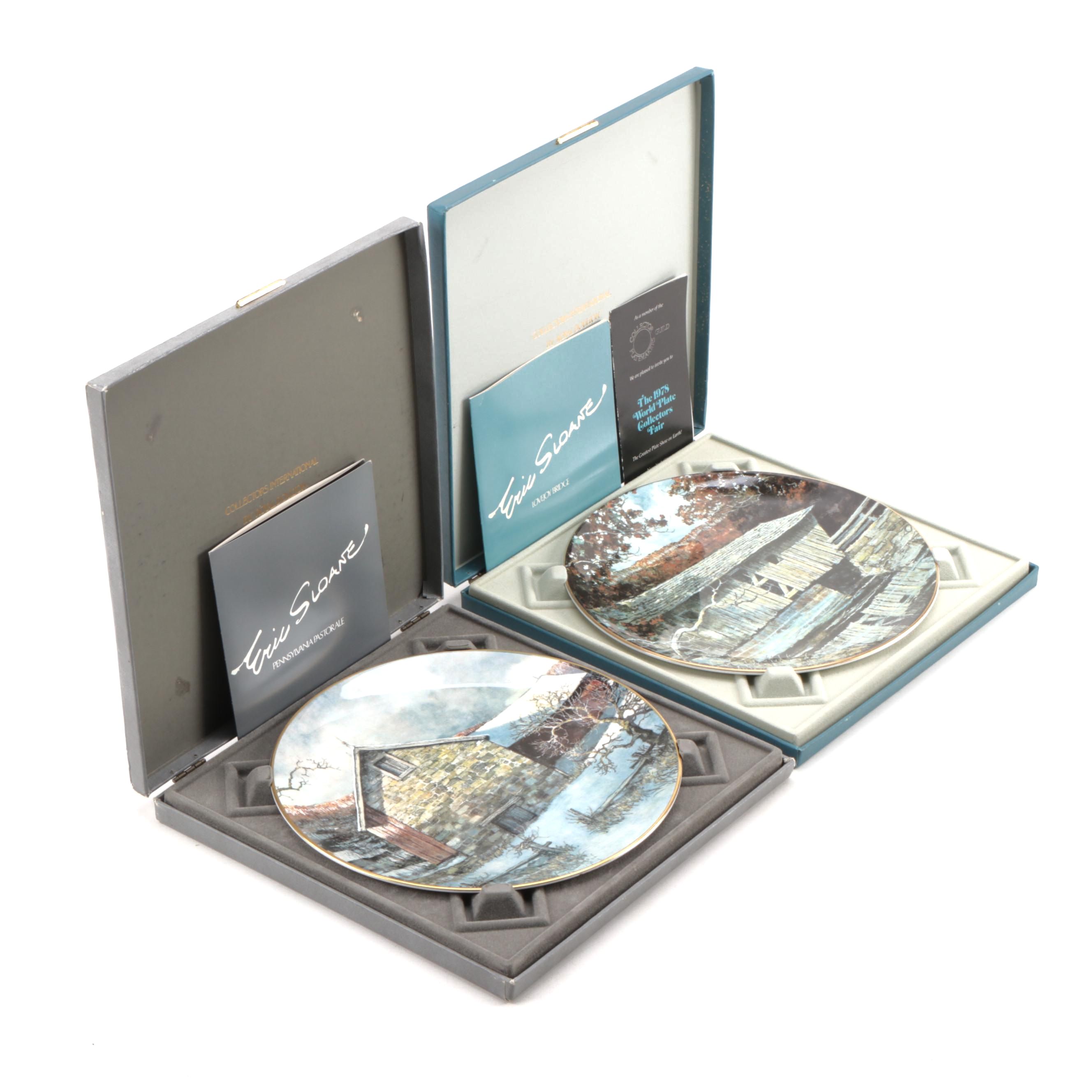 Royal Doulton Eric Sloane Collector Plates Including "Lovejoy Bridge," 1977–1978