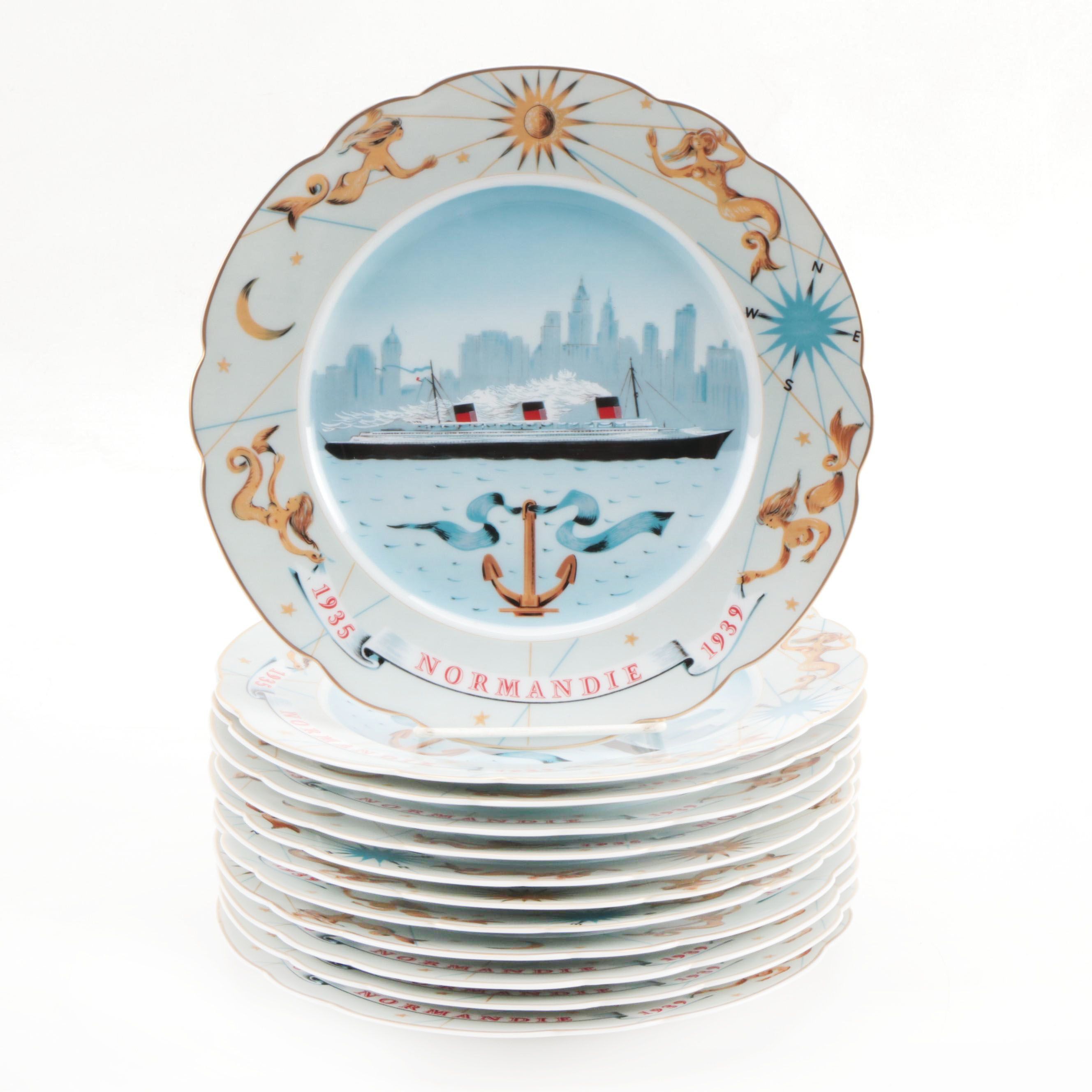 Haviland Limited Edition Porcelain Dinner Plates featuring the "Normandie"