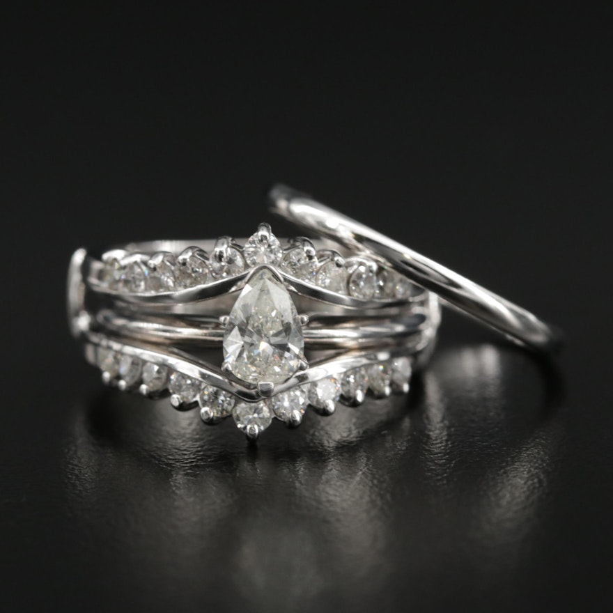 14K Diamond Ring and Ring Guard With 10K Band
