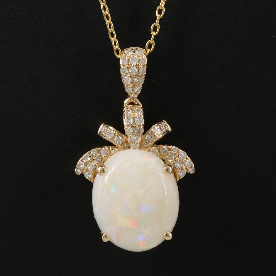 EFFY 14K Gold Opal and Diamond Necklace