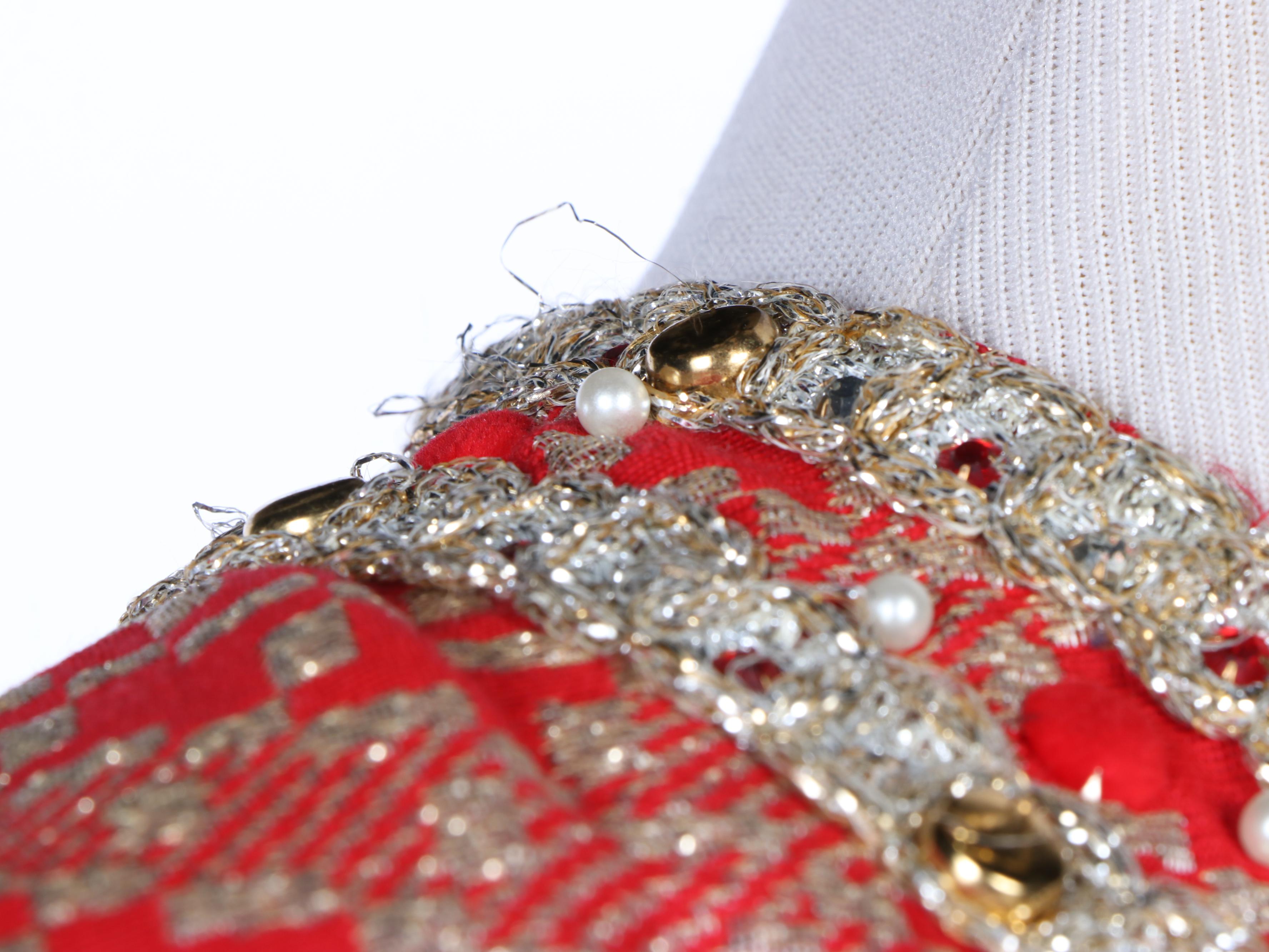 Morton Myles for Malcolm Charles Metallic Check Brocade Skirt Suit, Vintage