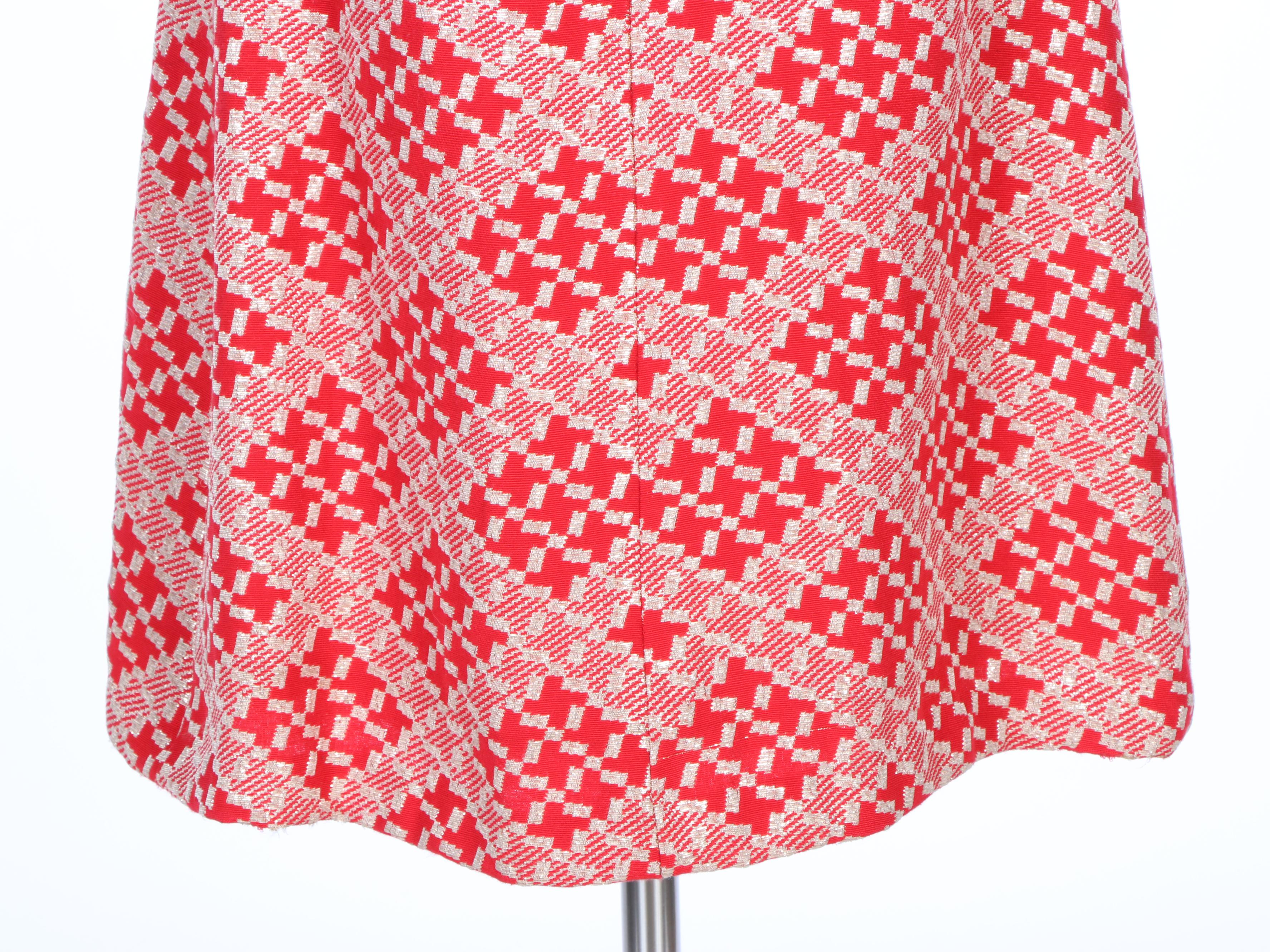 Morton Myles for Malcolm Charles Metallic Check Brocade Skirt Suit, Vintage