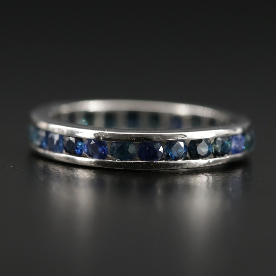 Platinum Sapphire Eternity Band