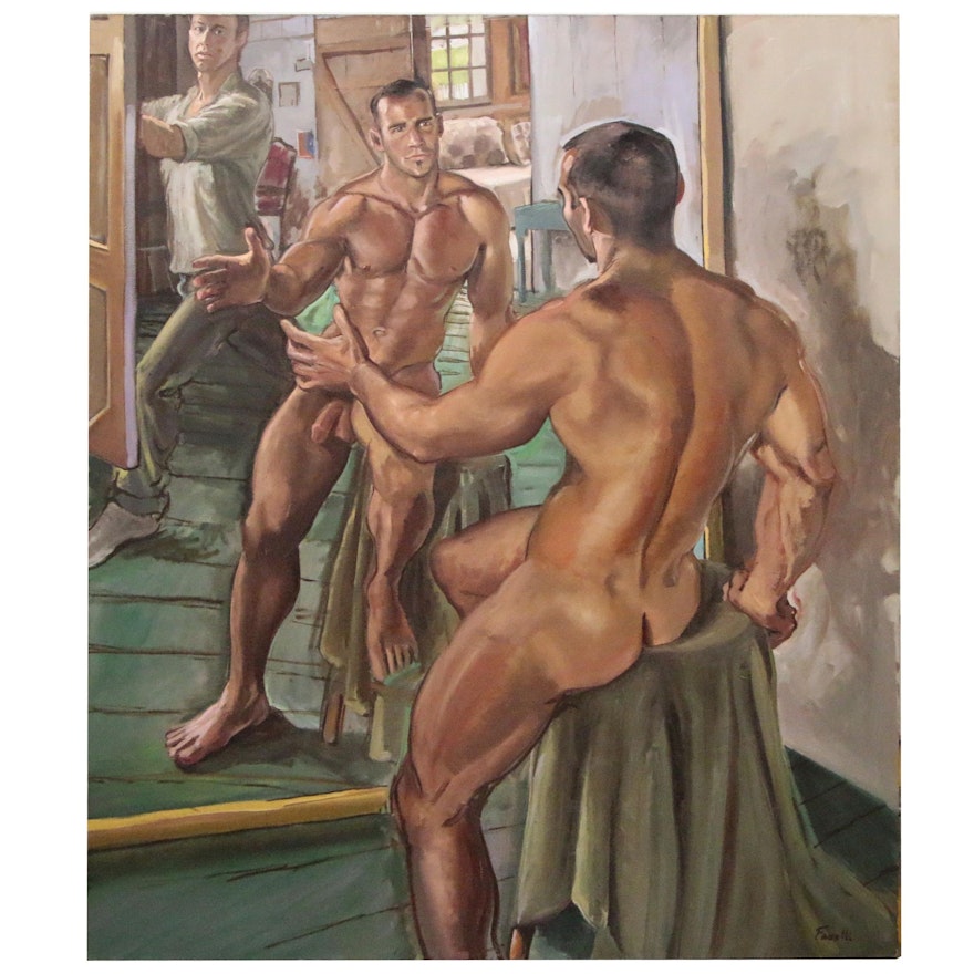 Joseph Fanelli Monumental Oil Painting "Matthew in the Mirror"