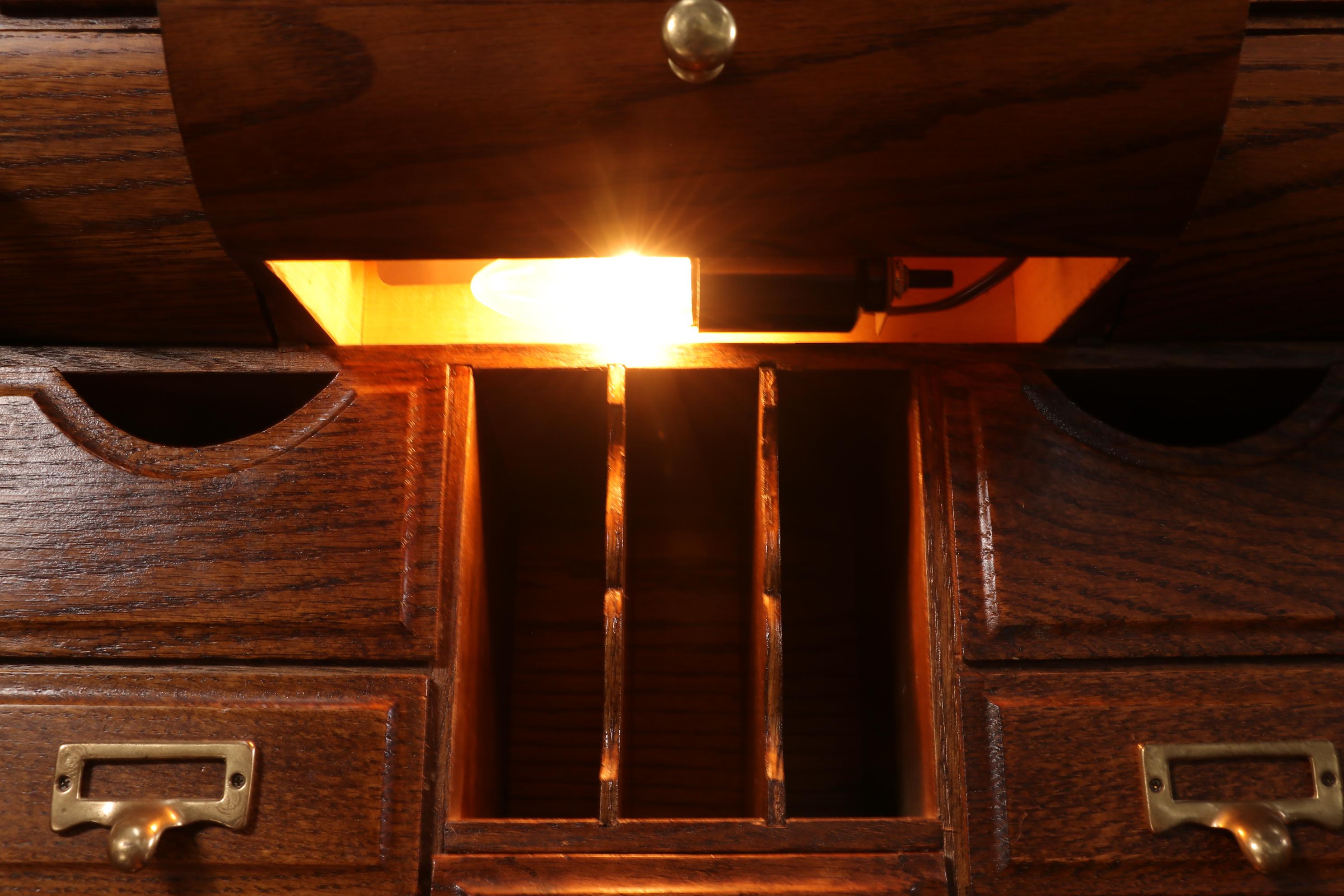 American Memories Oak Roll Top Desk with Swivel Chair