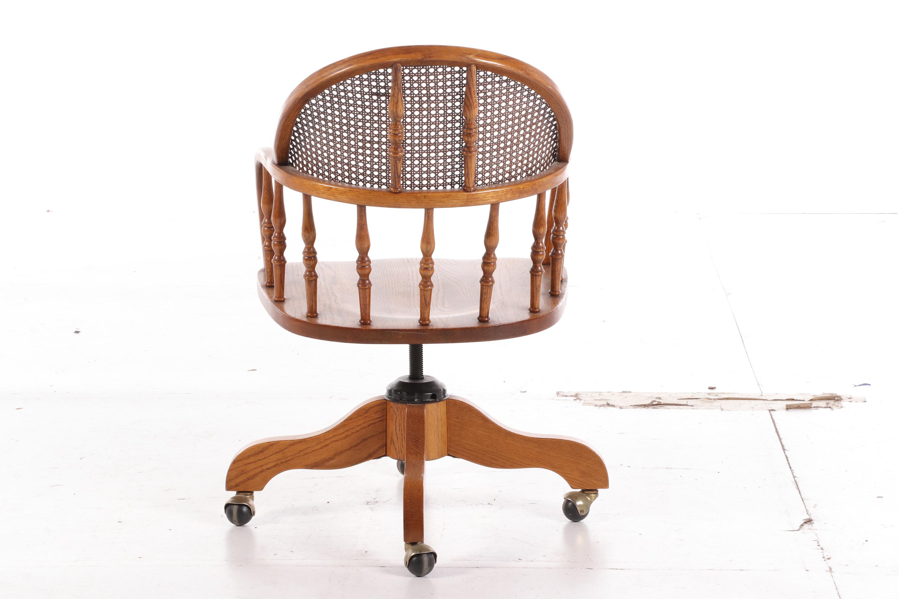 American Memories Oak Roll Top Desk with Swivel Chair