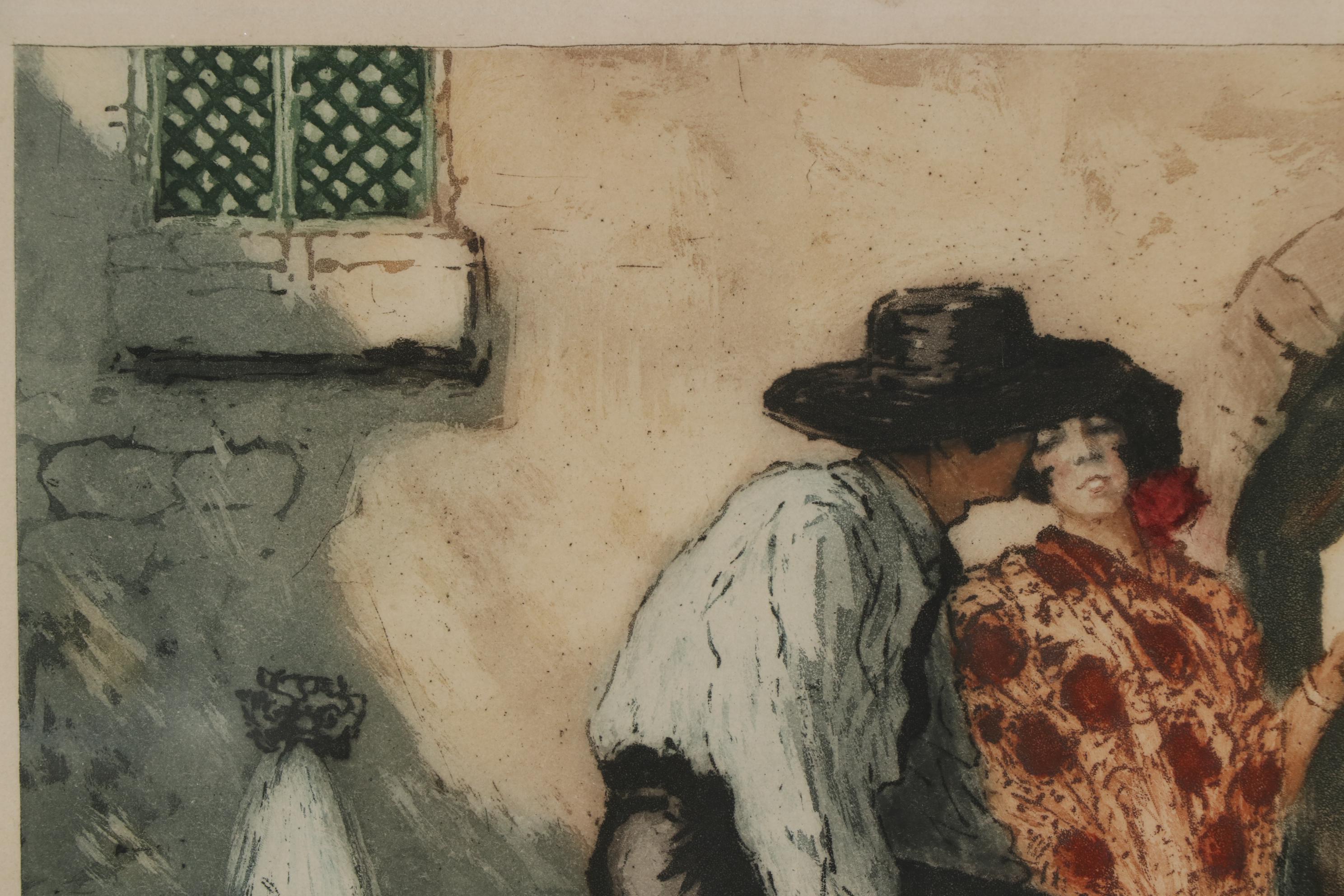 Paul Louis Guilbert Hand-Colored Etching With Aquatint