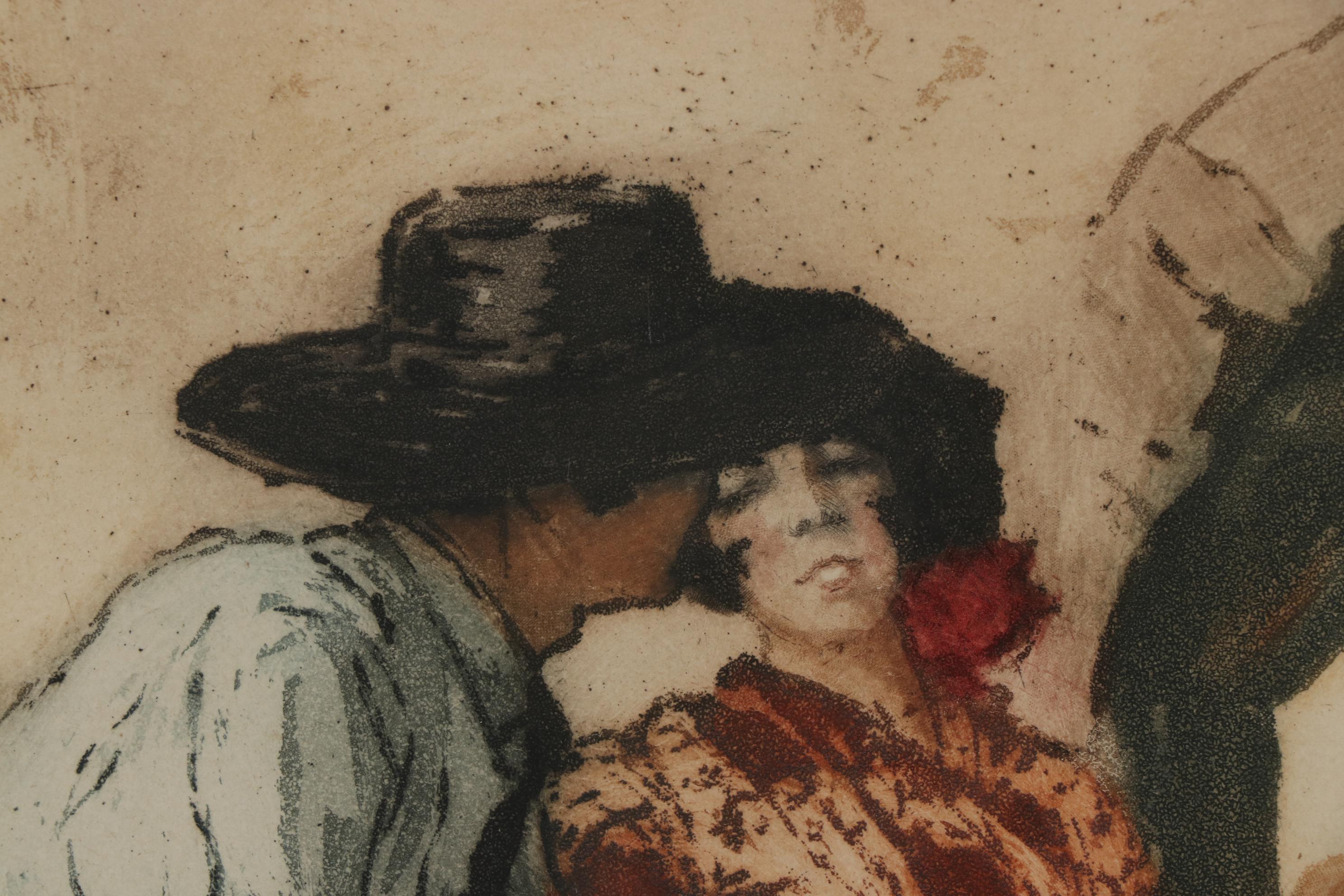 Paul Louis Guilbert Hand-Colored Etching With Aquatint