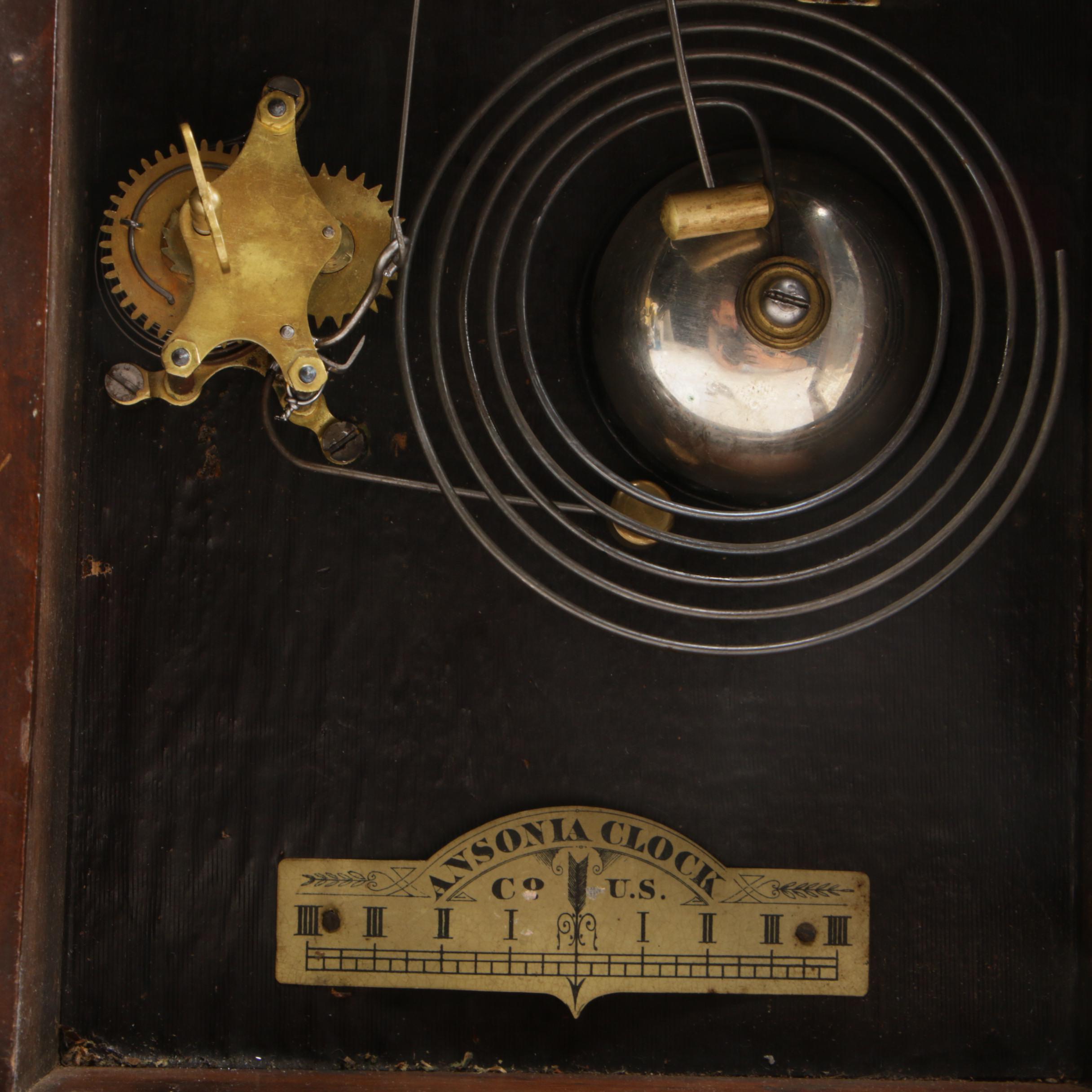 Ansonia Clock Co. "Aden" Eight-Day Walnut Mantel Clock, Late 19th/Early 20th C.