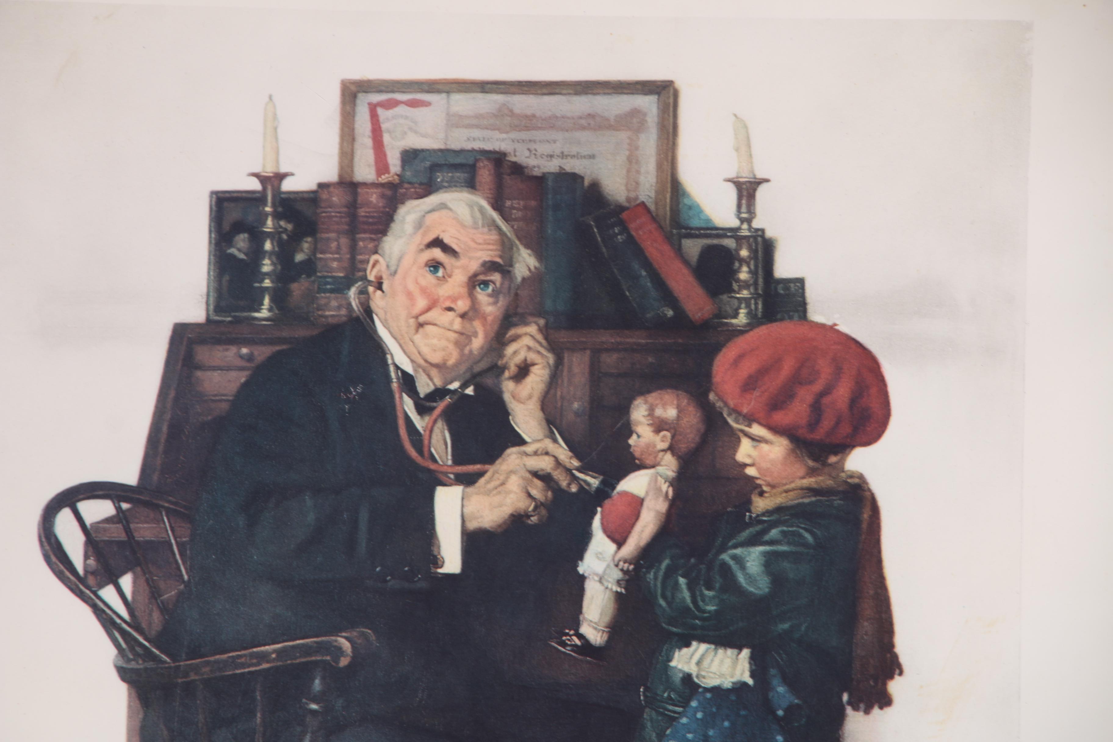 Norman Rockwell Collotype "Doctor and the Doll"