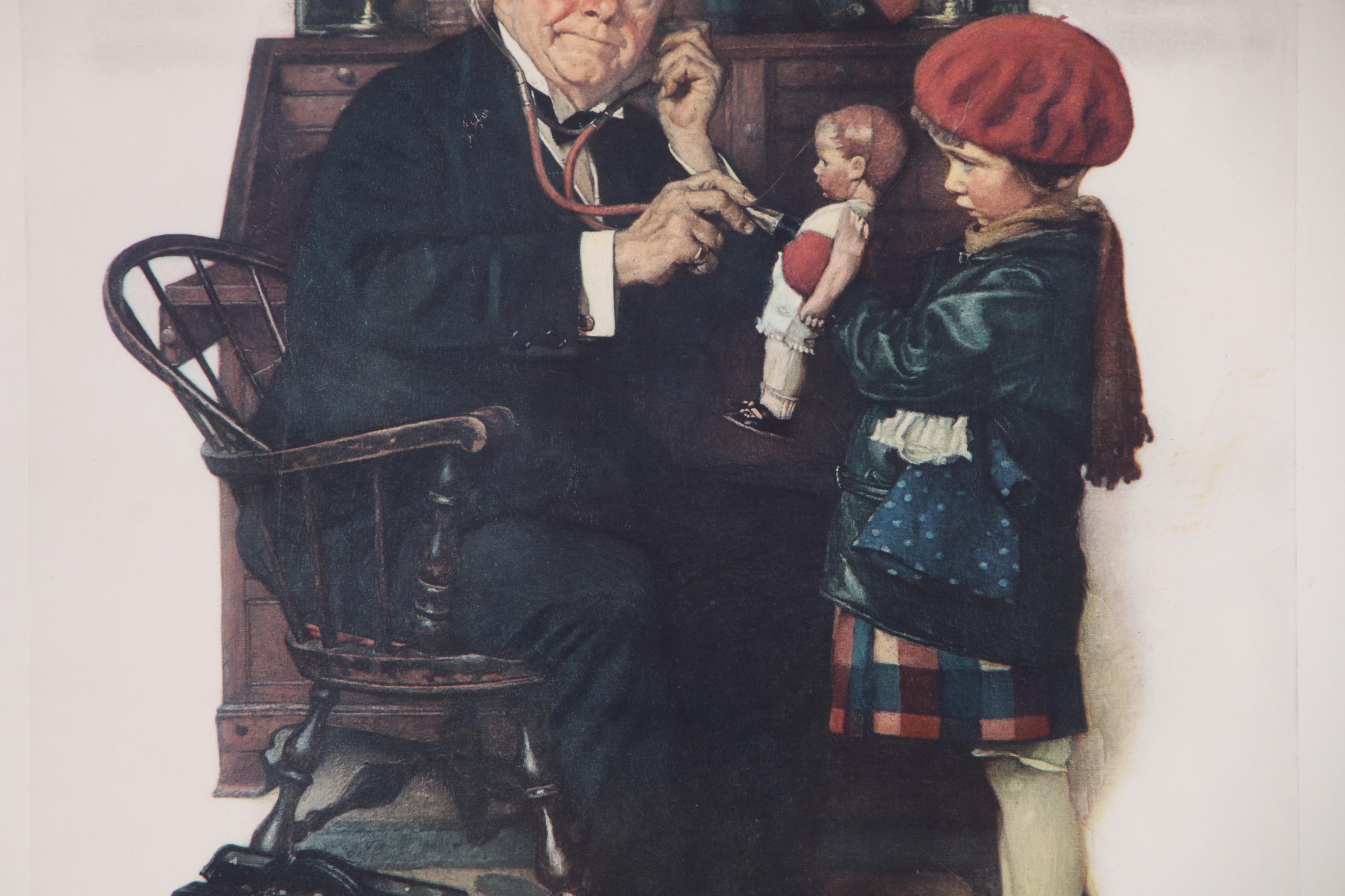 Norman Rockwell Collotype "Doctor and the Doll"
