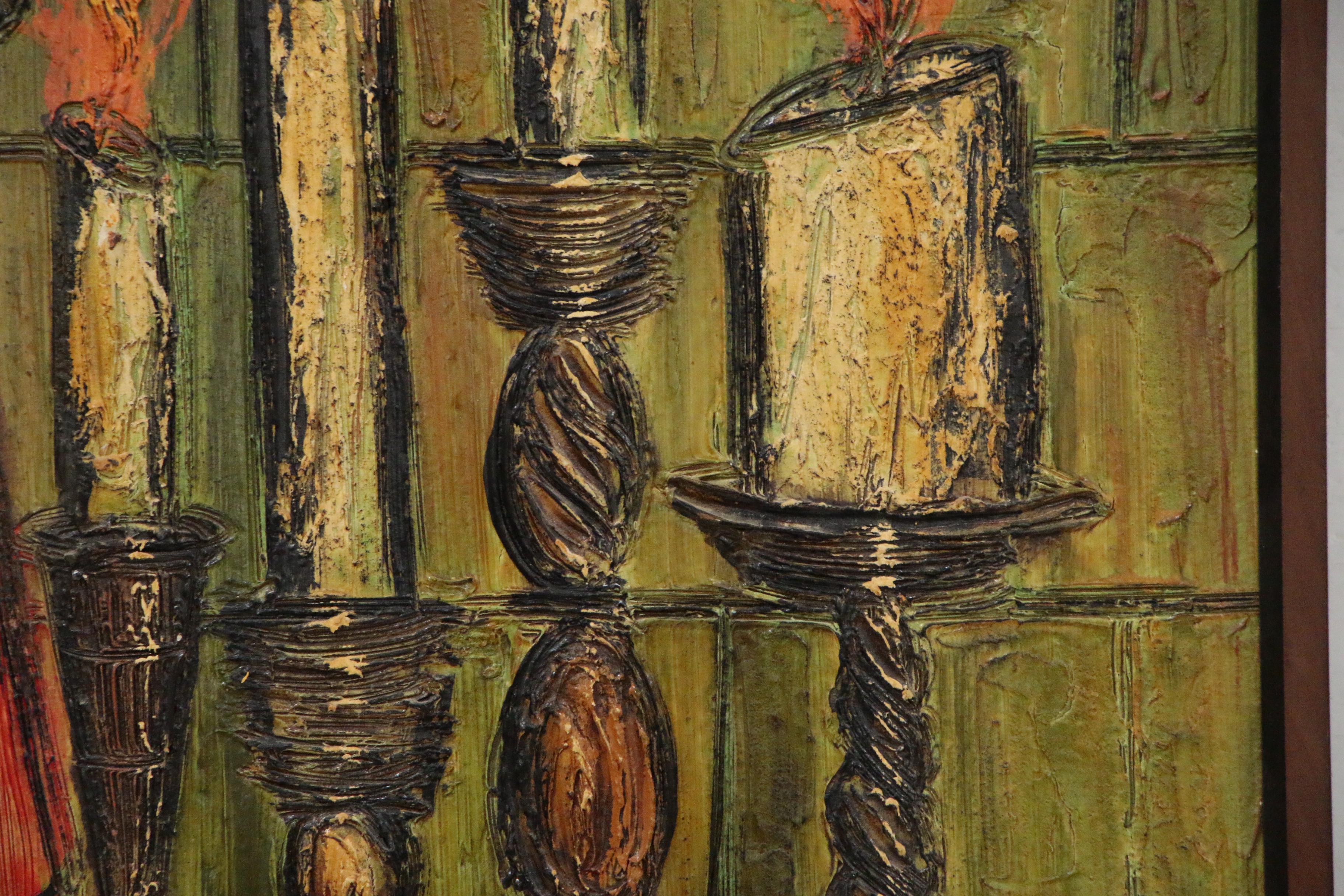 Van Hoople Impasto Still Life Oil Painting, Mid 20th Century