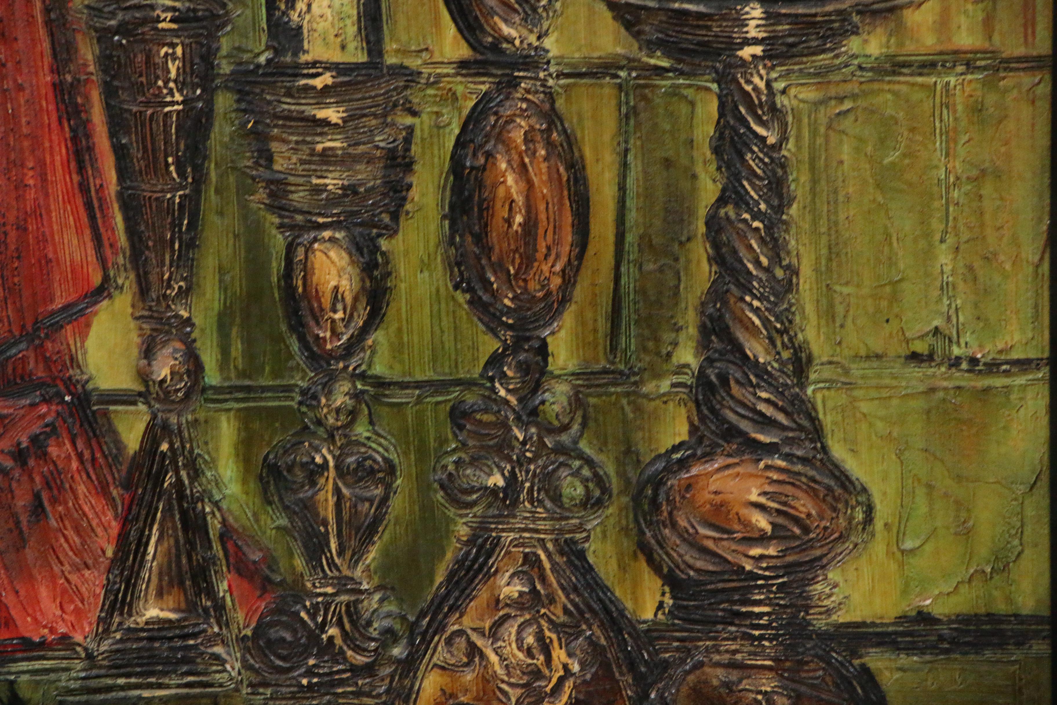 Van Hoople Impasto Still Life Oil Painting, Mid 20th Century