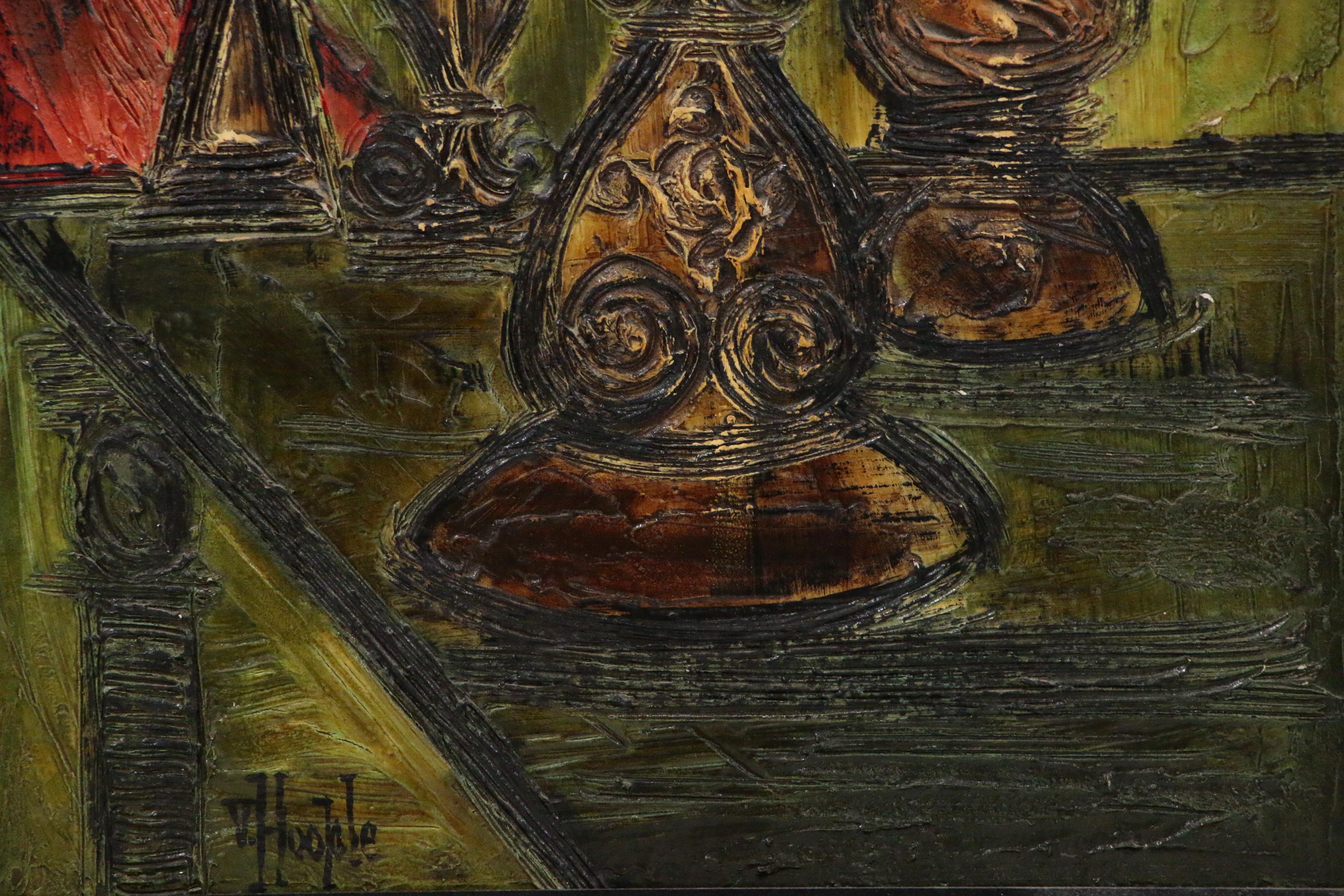 Van Hoople Impasto Still Life Oil Painting, Mid 20th Century