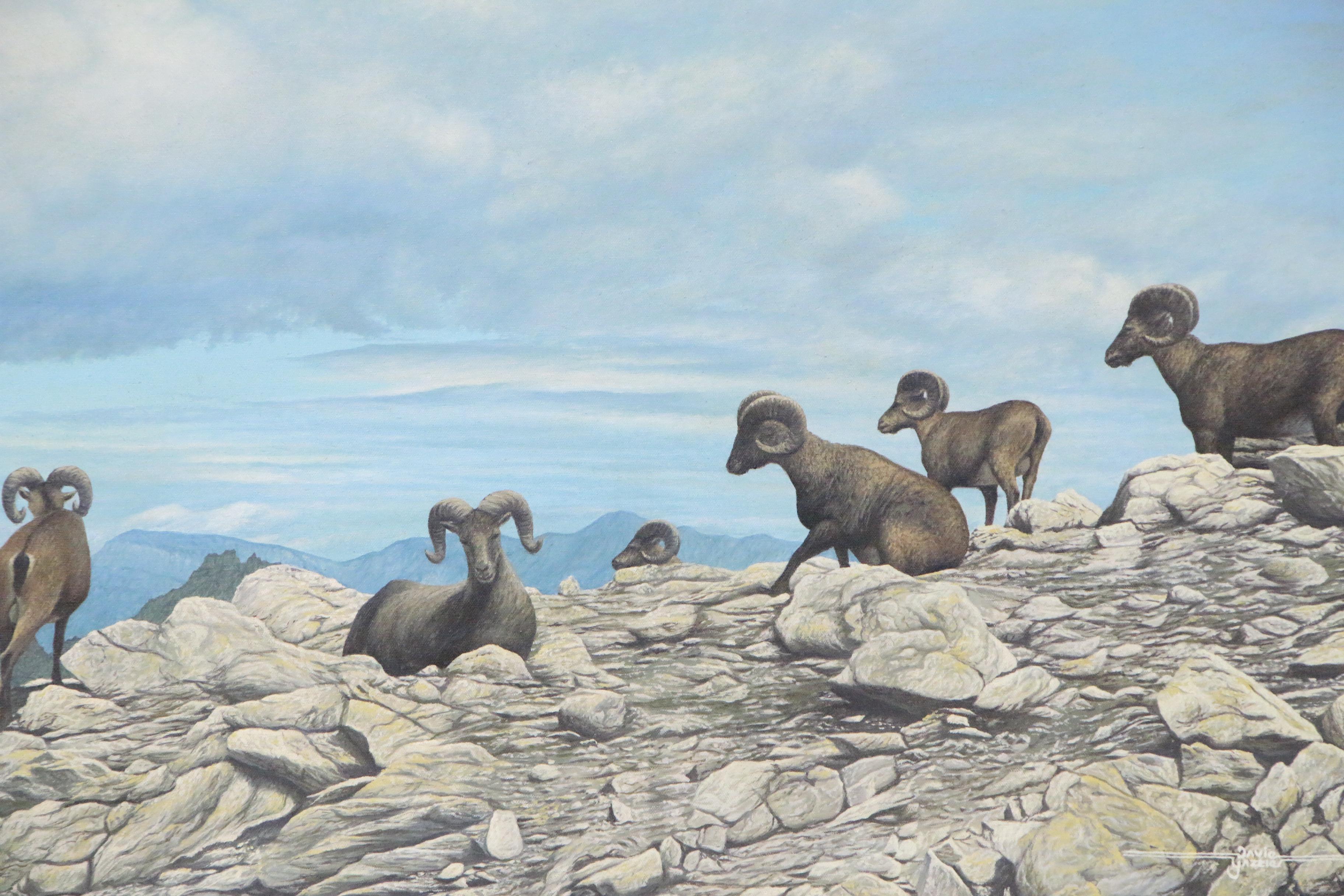 Davie Yazzie Oil Painting "Bighorn's Lookout"