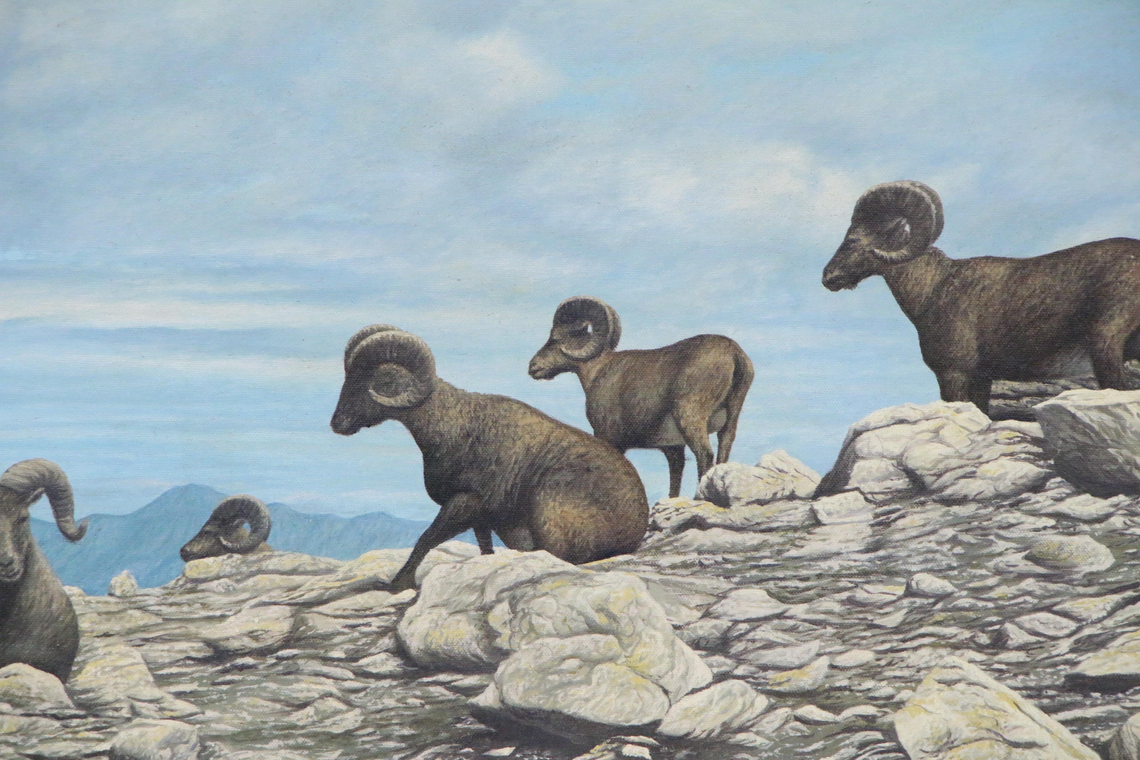 Davie Yazzie Oil Painting "Bighorn's Lookout"