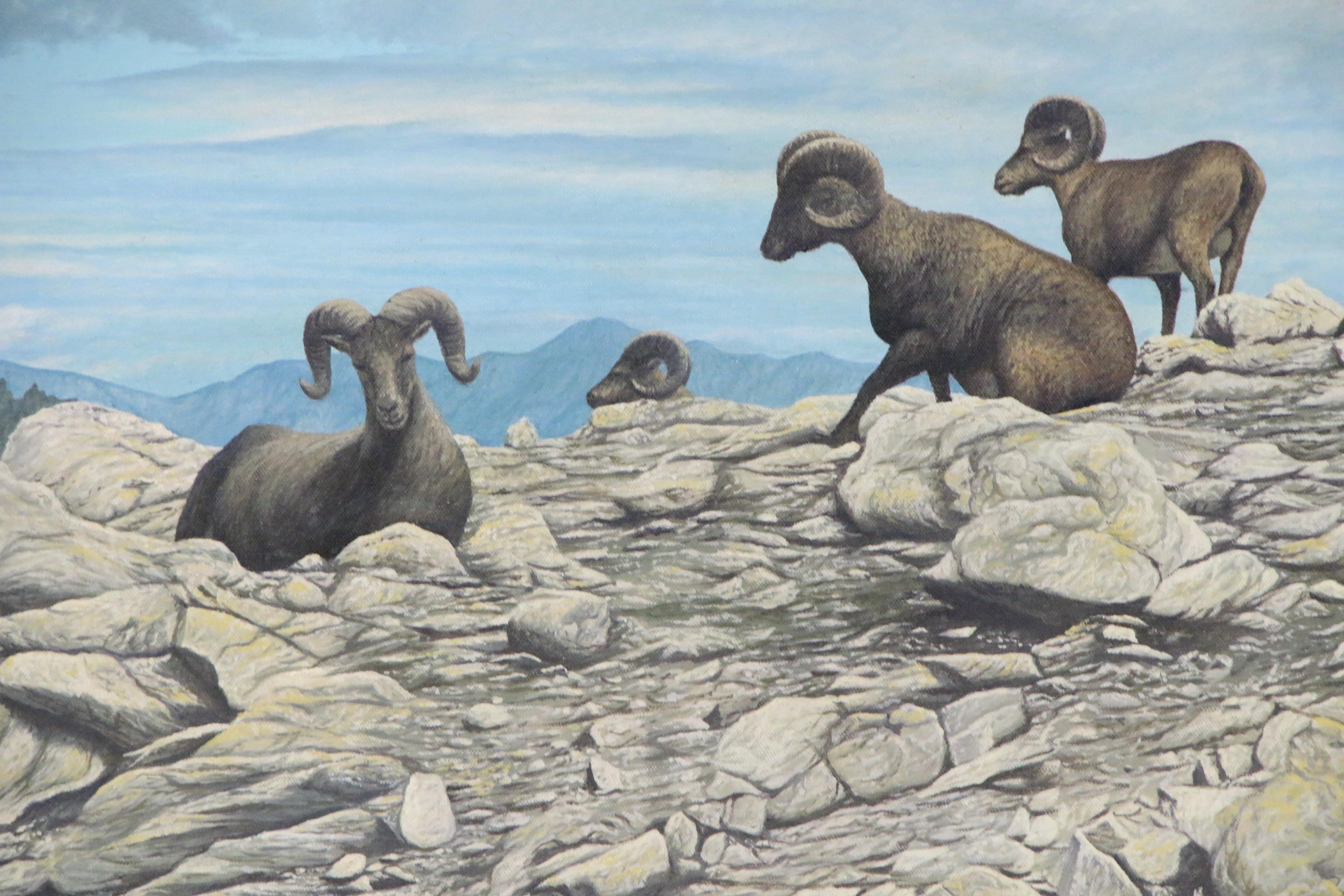 Davie Yazzie Oil Painting "Bighorn's Lookout"