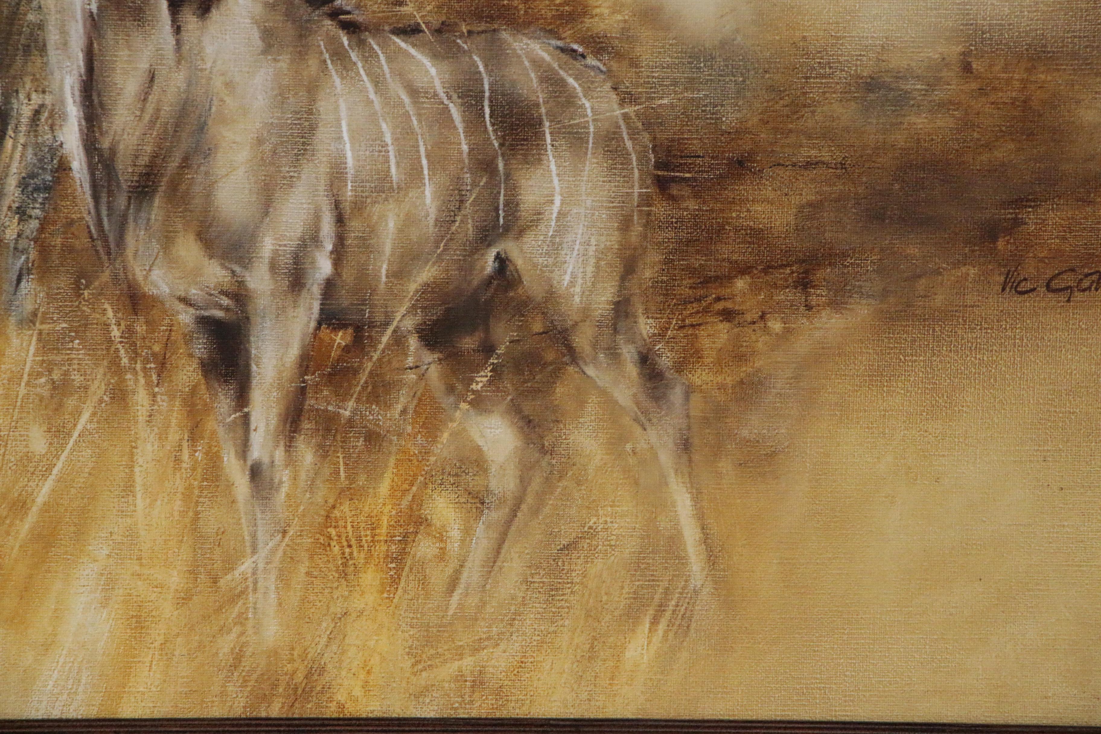 Vic Guhrs Wildlife Oil Painting of Kudu Antelope