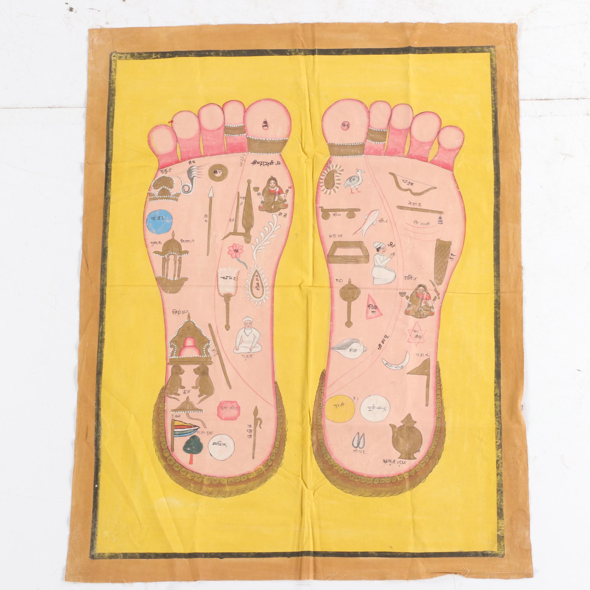 Monumental Indian Tantric Gouache Paintings, 20th Century