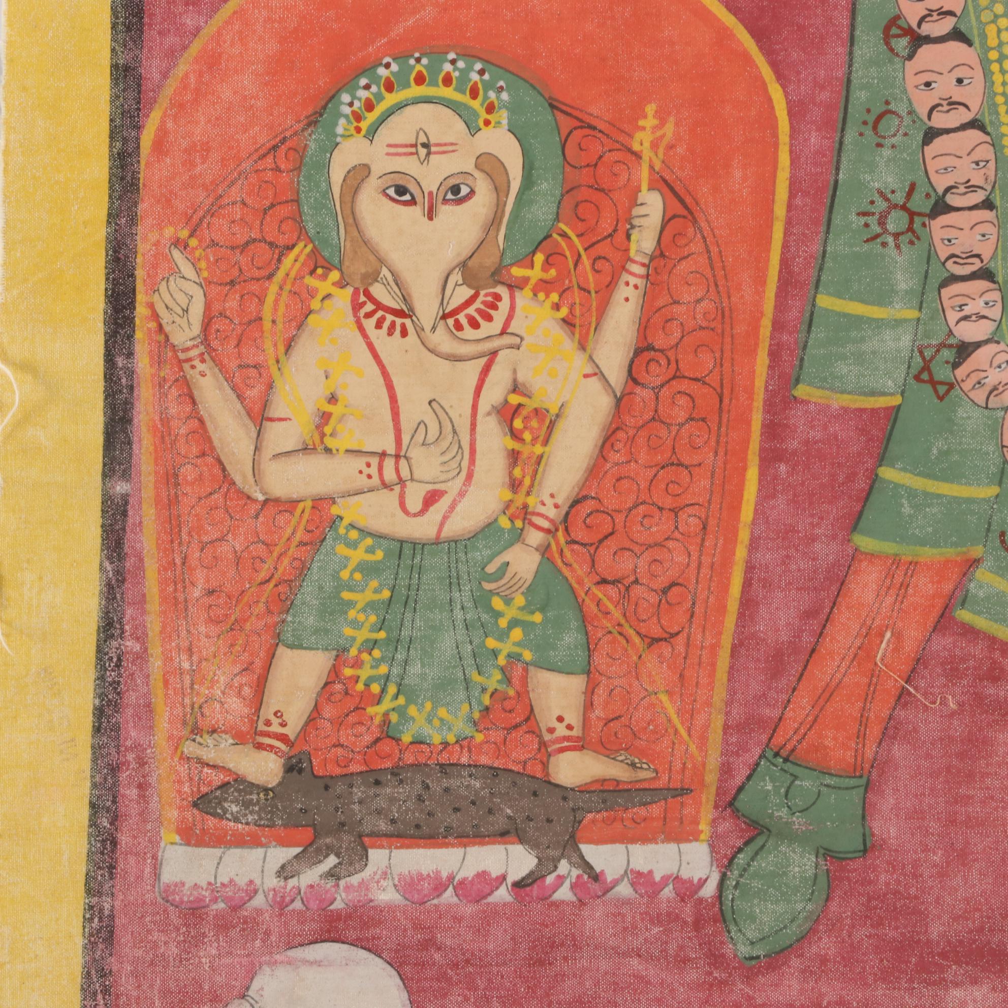 Monumental Indian Tantric Gouache Paintings, 20th Century