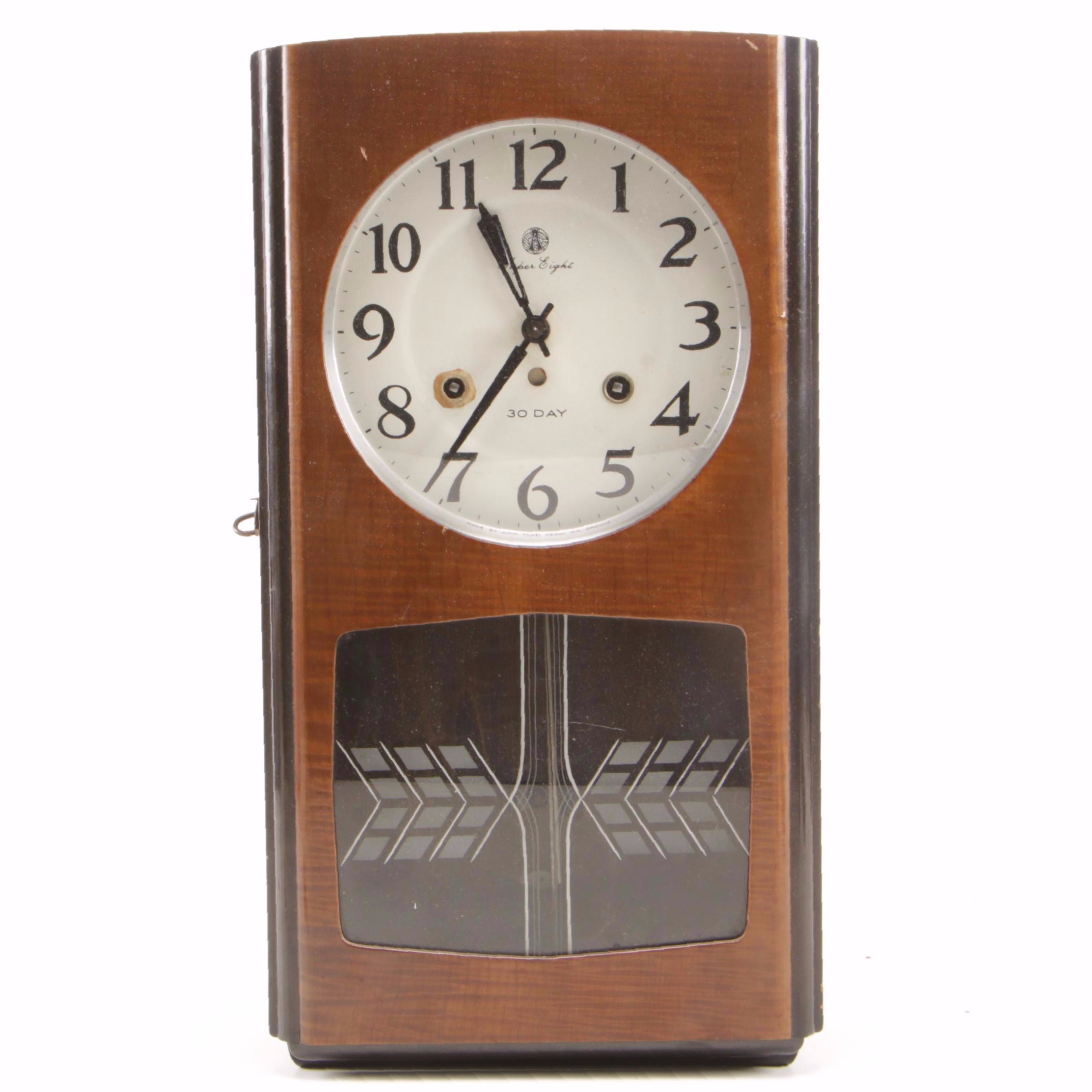 Aichi Tokei Japanese Super Eight Lacquered Thirty-Day Clock
