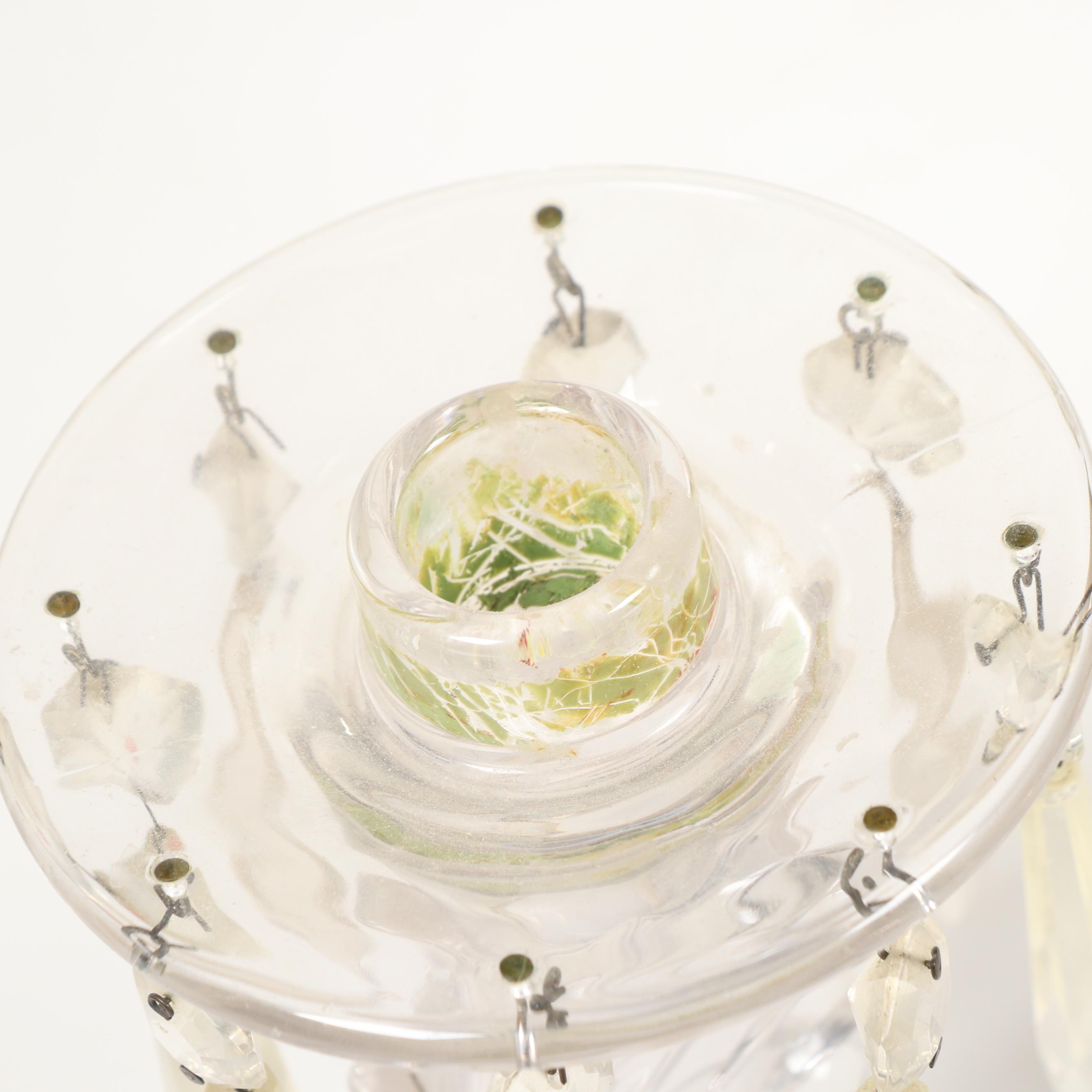 Grandiole Candlesticks and Cut-to-Clear Glass Vases, Vintage