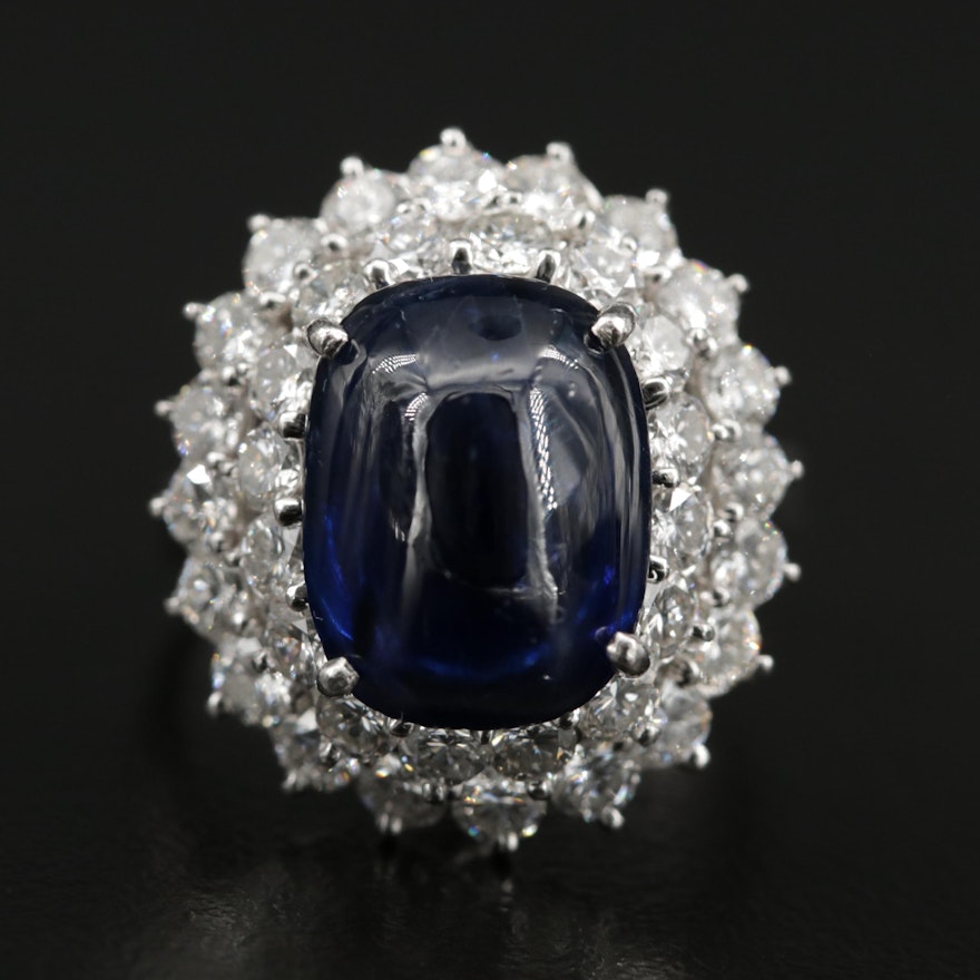 Palais Platinum Ringdant 7.98 CT Sapphire and 2.25 CTW Diamond Converter Ring