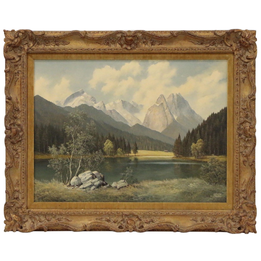 Bavarian Landscape Oil Painting from The W. T. Burger Company