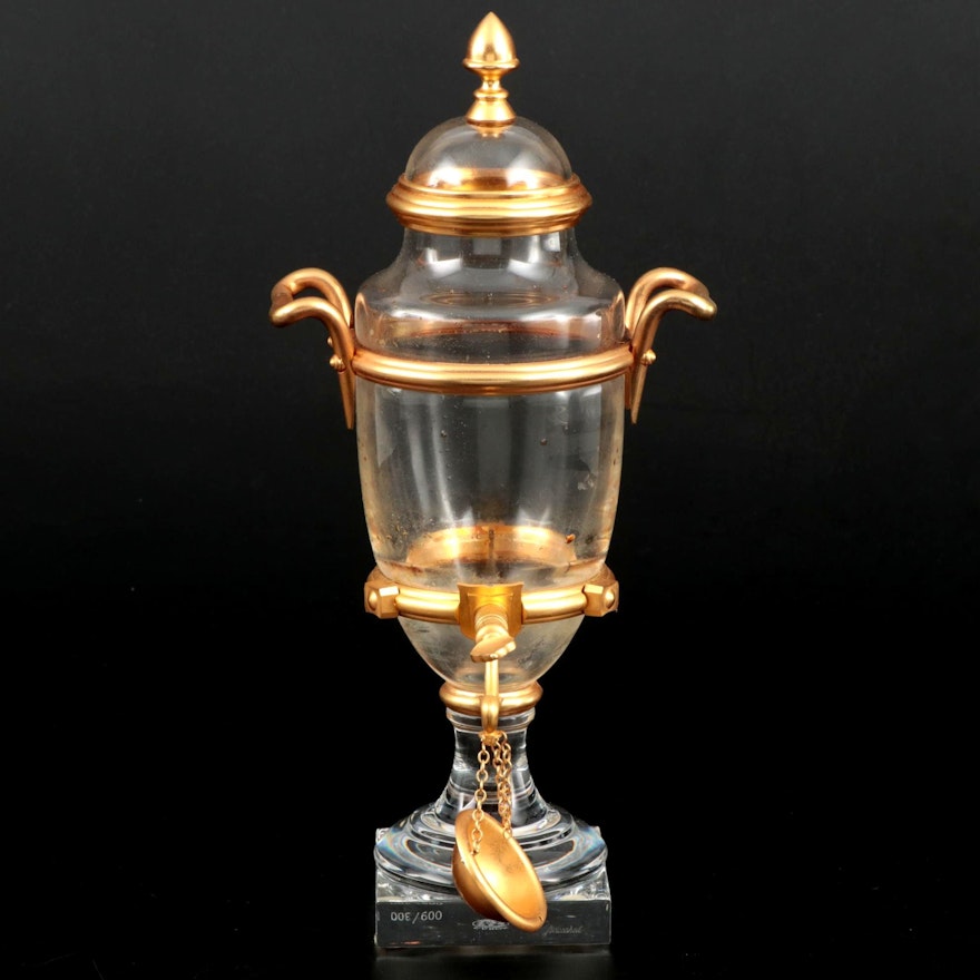 Baccarat for Caron Gilt Metal Mounted Crystal Perfume Urn, 1990s