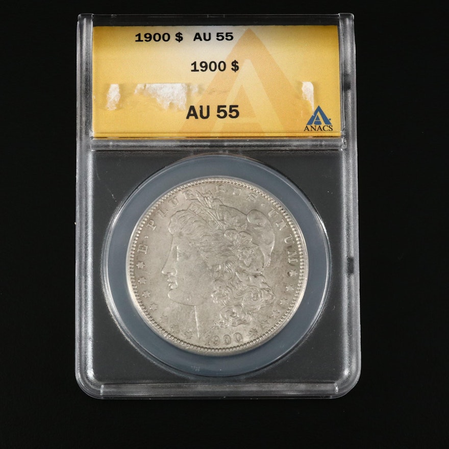 ANACS Graded AU55 1900 Morgan Silver Dollar