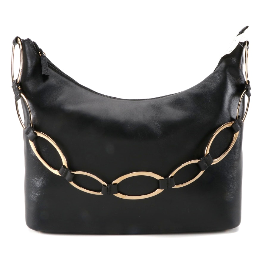 Gucci Heavy Chain Black Leather Shoulder Bag from Saks Fifth Avenue