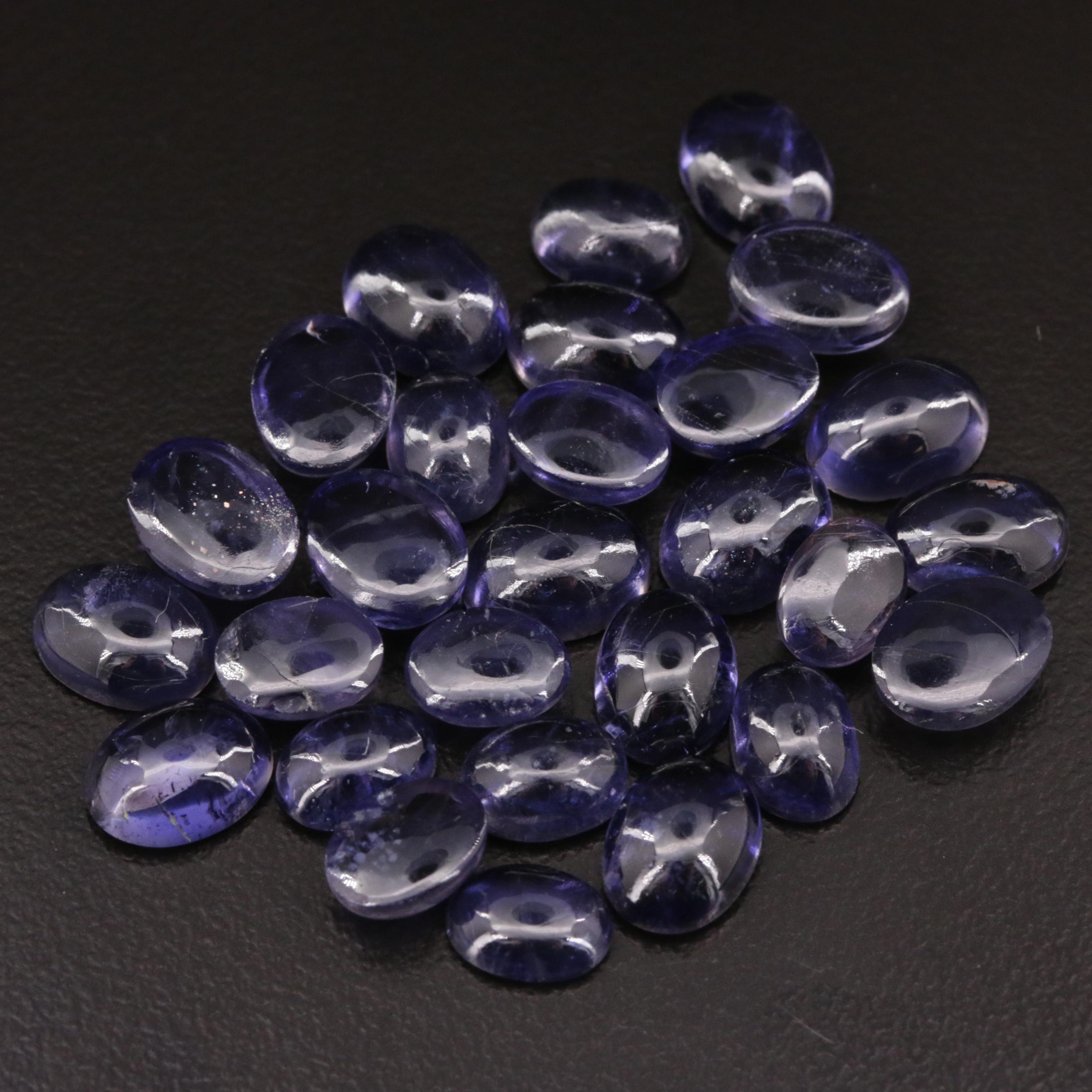 Loose 29.90 CTW Iolite Cabochons
