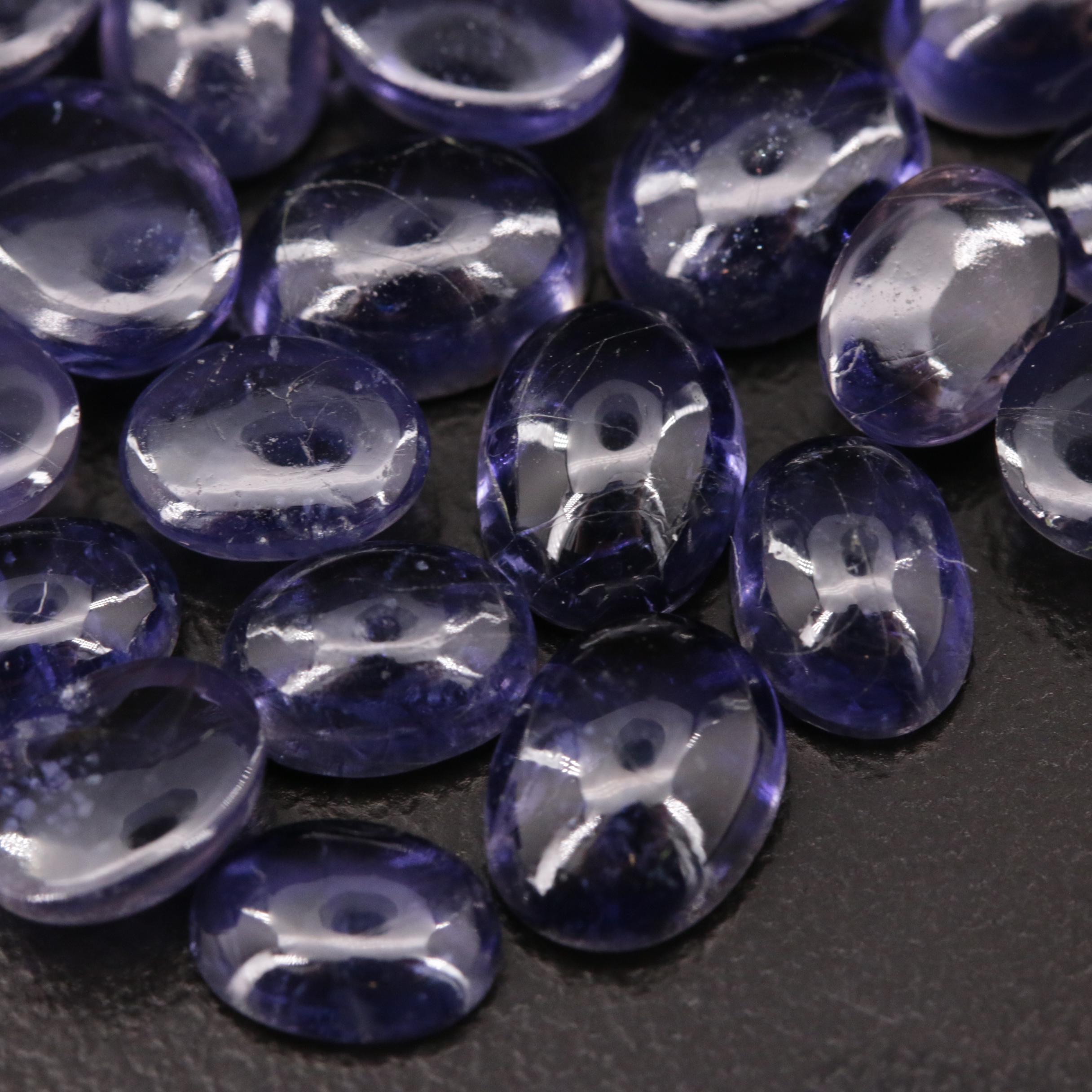Loose 29.90 CTW Iolite Cabochons
