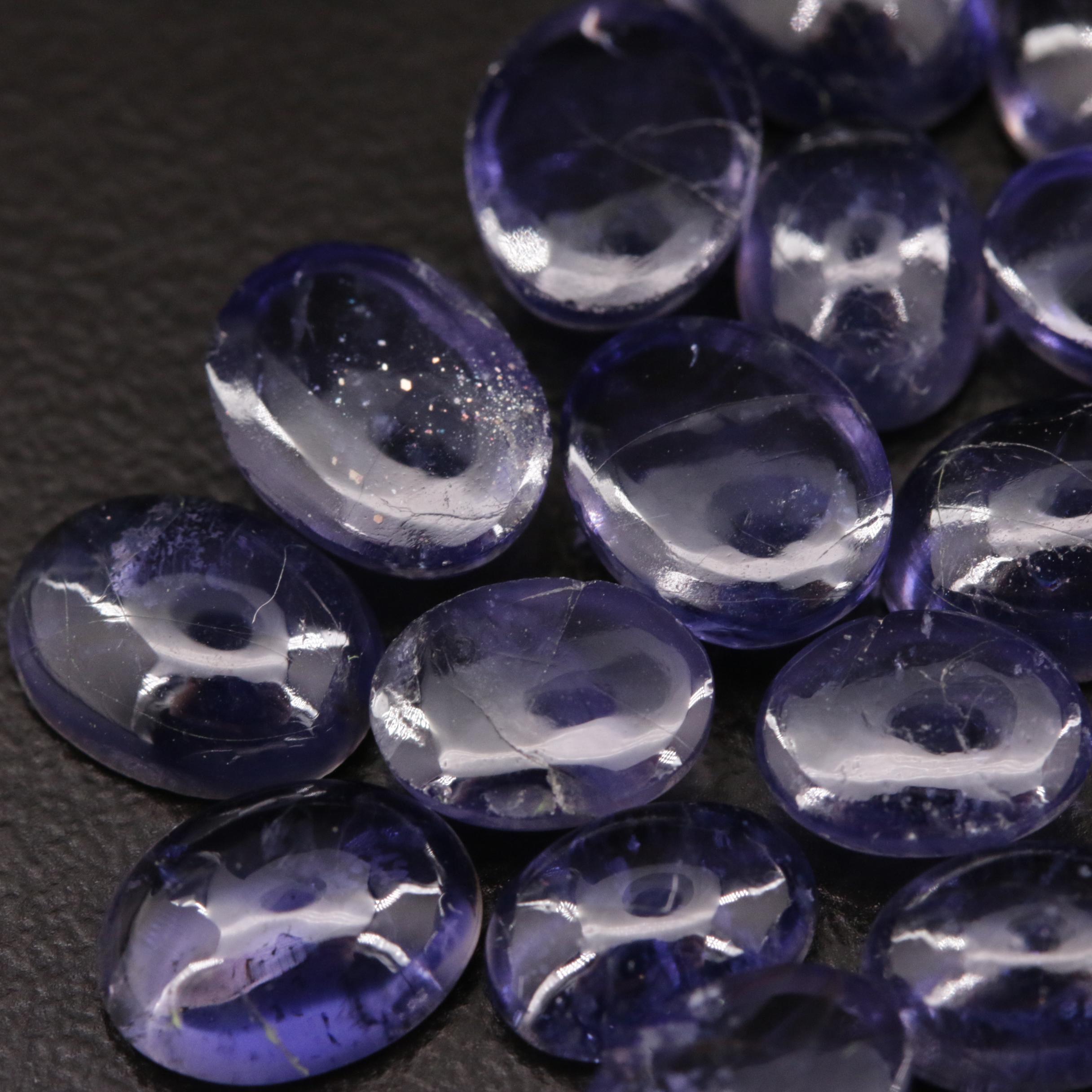 Loose 29.90 CTW Iolite Cabochons