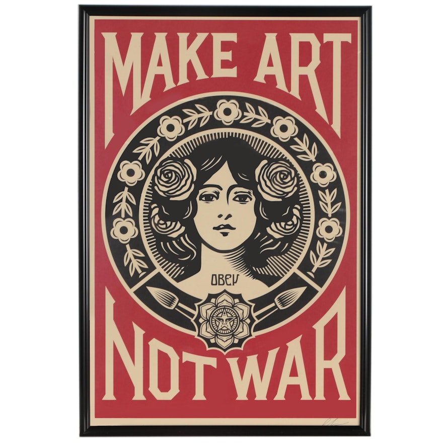 Shepard Fairey Offset Print "Make Art Not War"