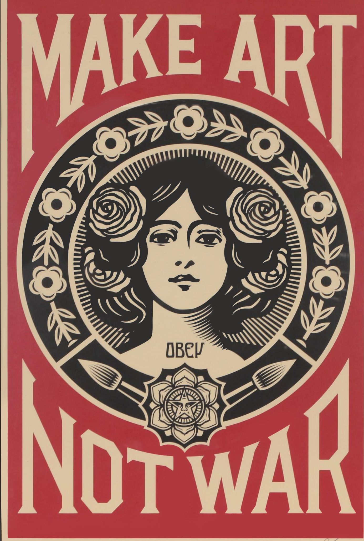 Shepard Fairey Offset Print "Make Art Not War"