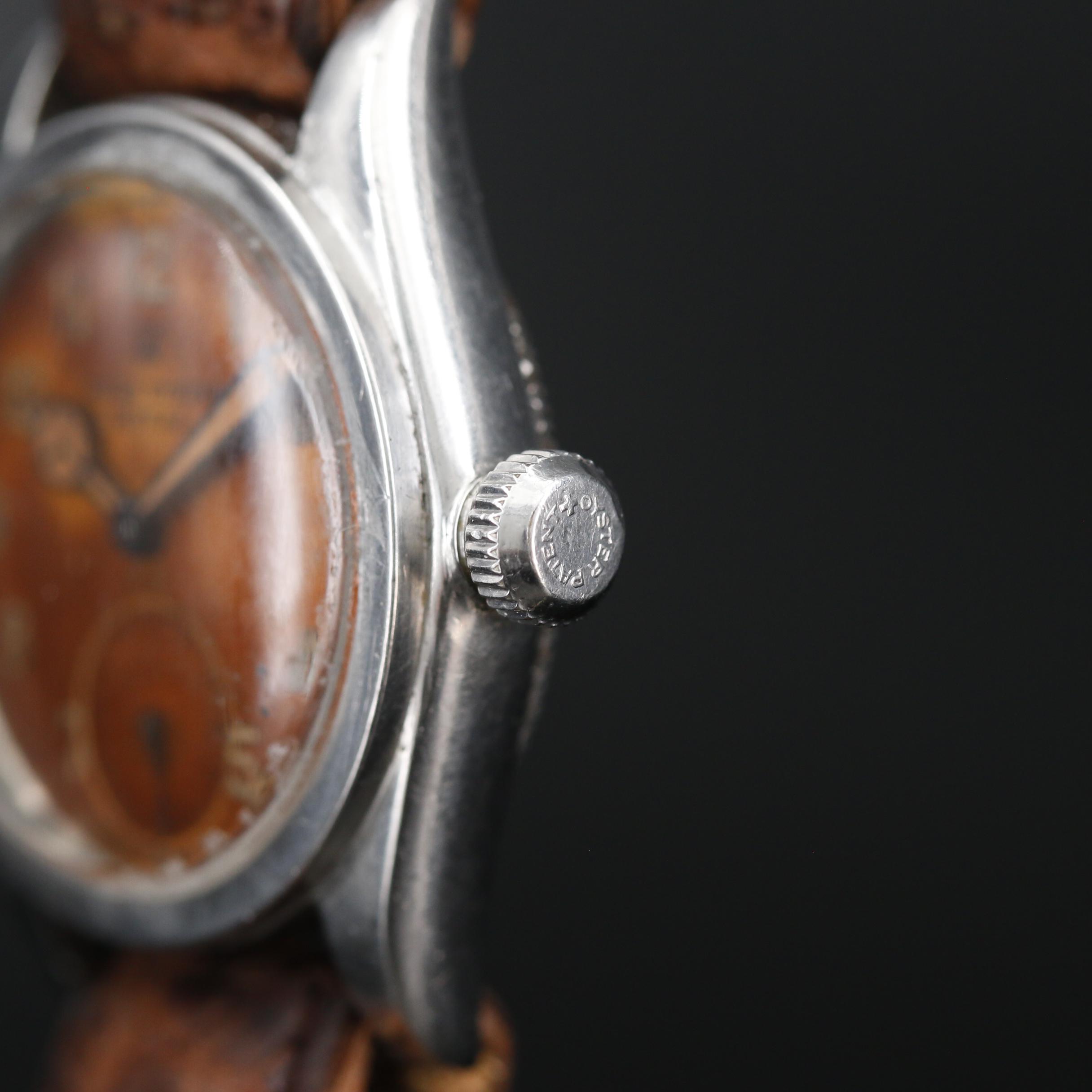 1941 Rolex Oyster Royal Tropical Dial Stainless Steel Stem Wind Watch