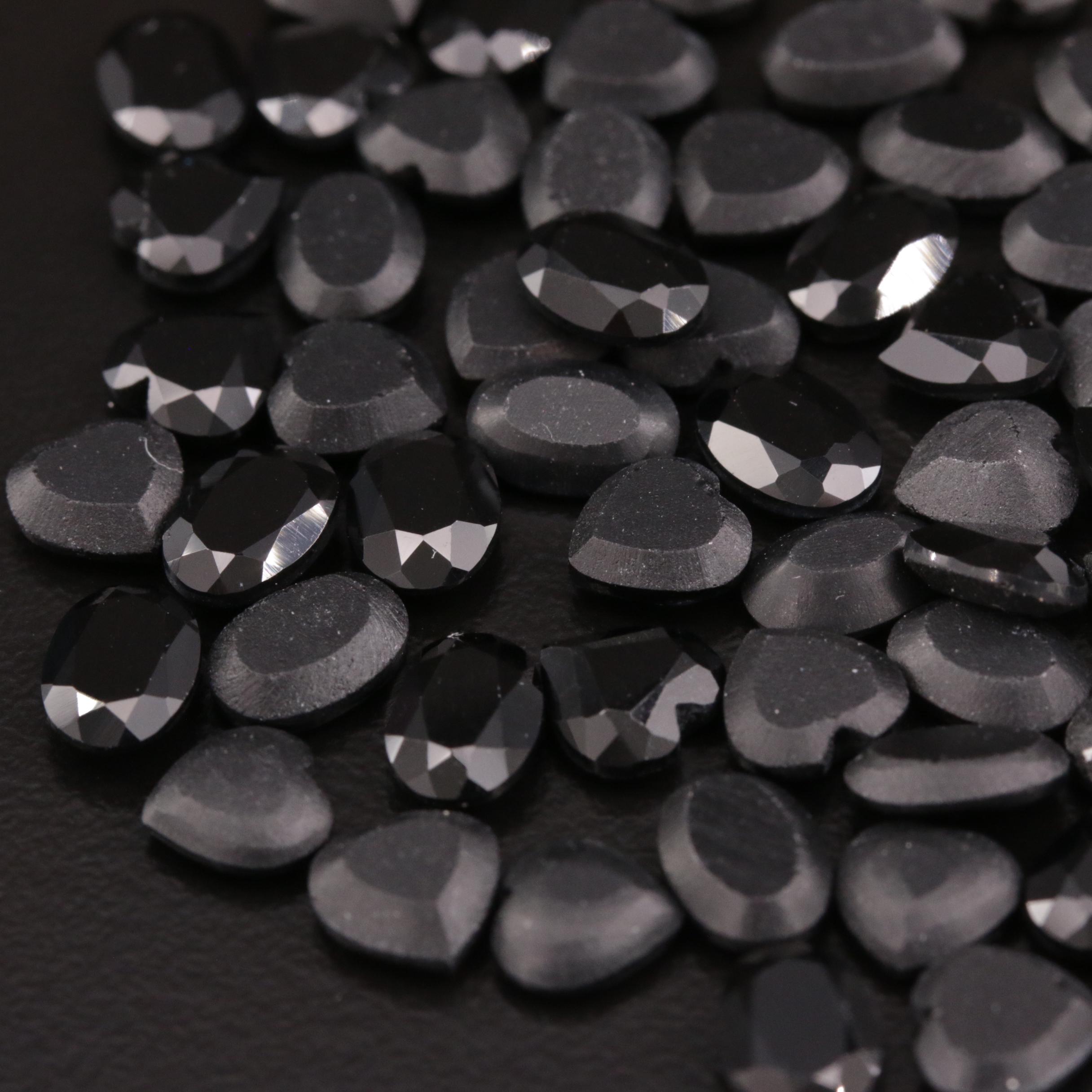 Loose 41.64 CTW Mixed Cut Black Onyx