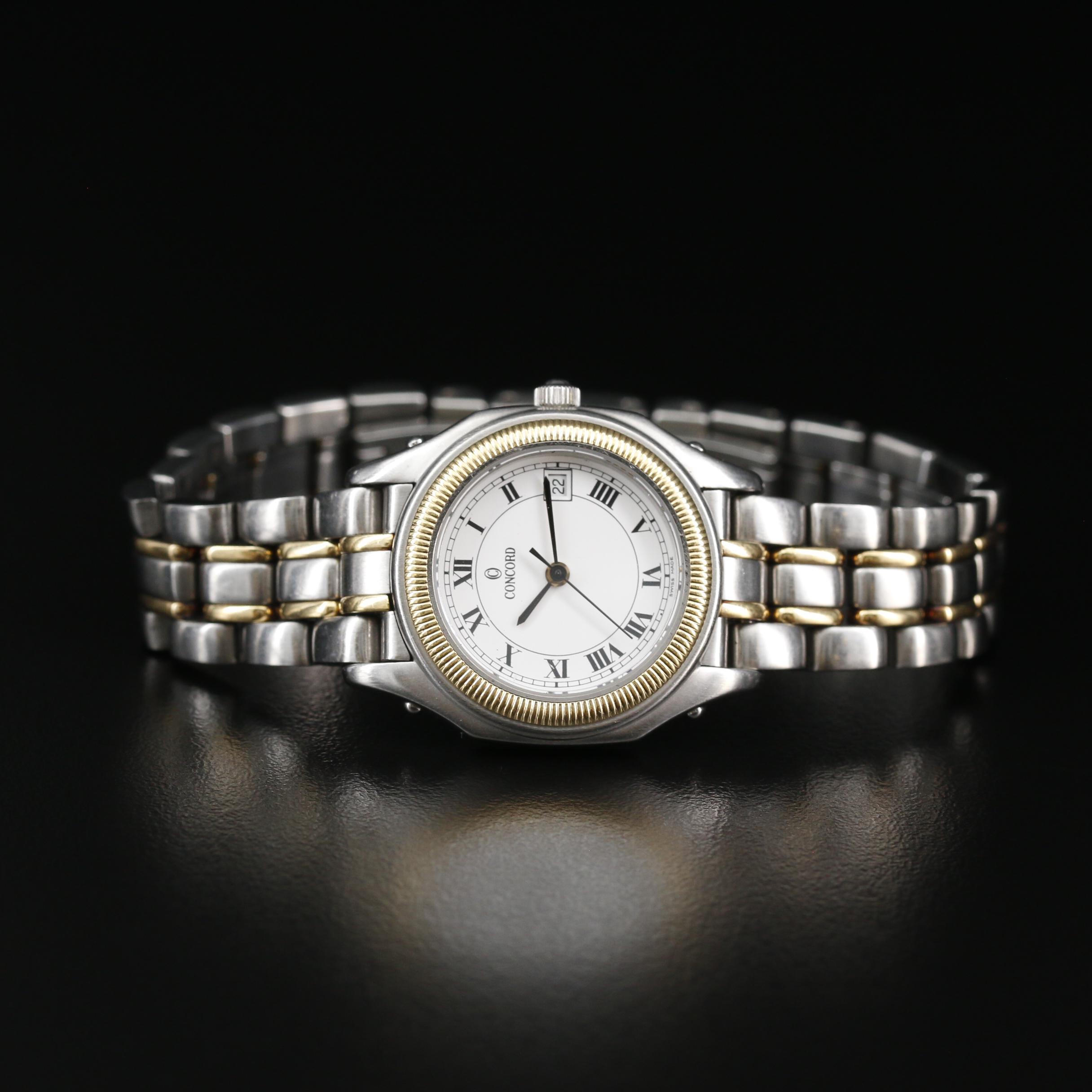 Concord Steeplechase 18K Gold and Stainless Steel Quartz Watch