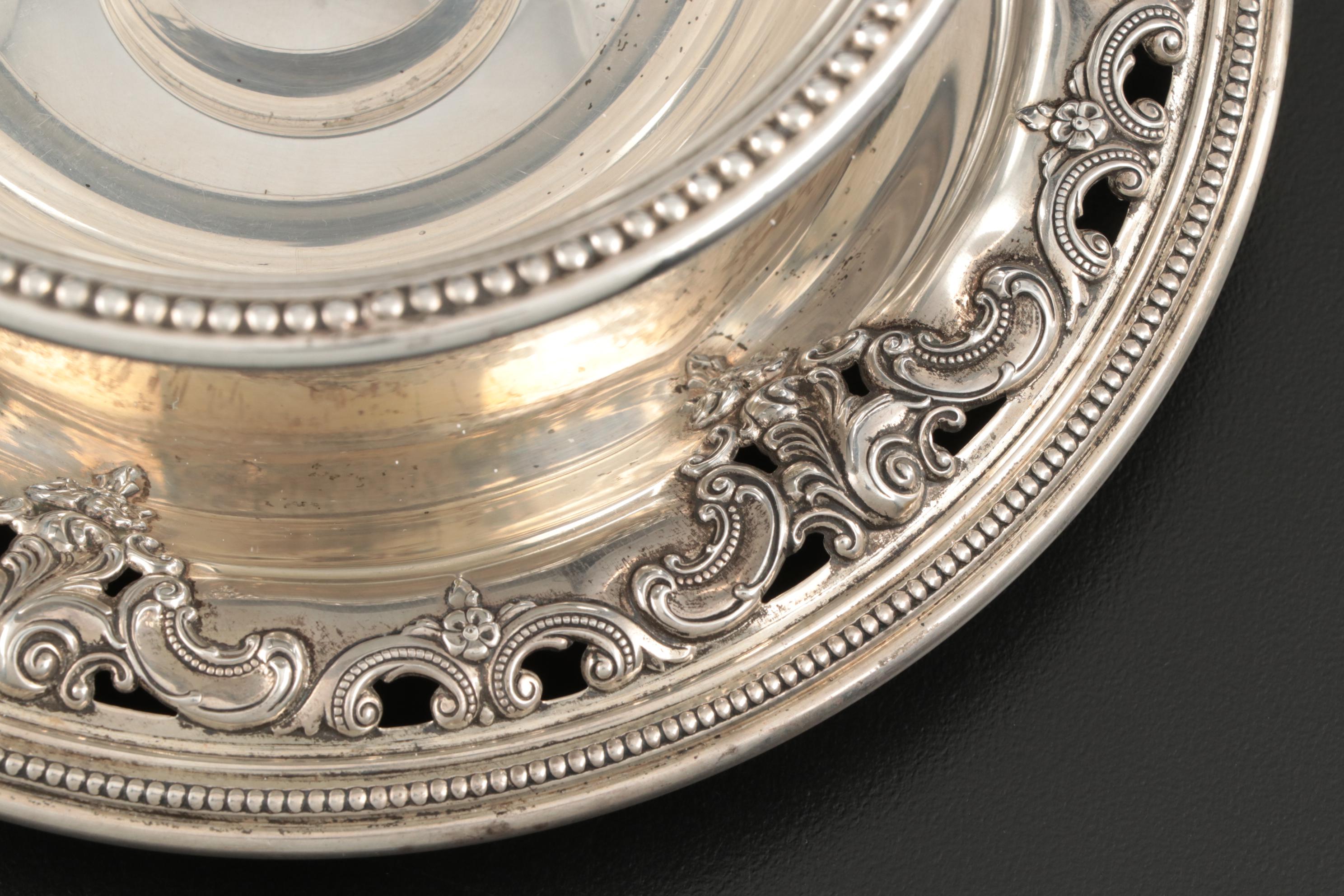 Wallace "Grande Baroque" Sterling Silver Gravy Boat with Attached Underplate