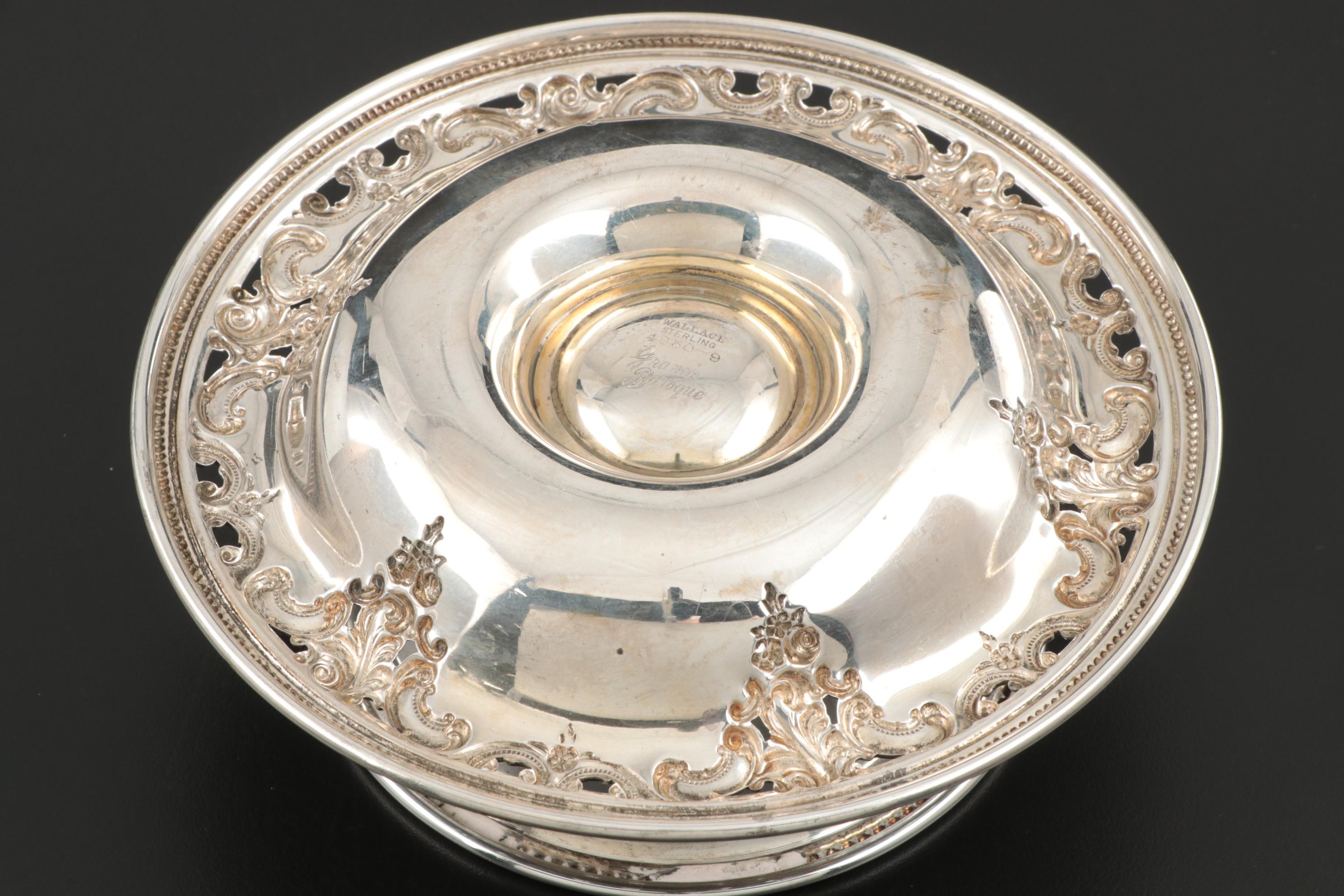 Wallace "Grande Baroque" Sterling Silver Gravy Boat with Attached Underplate