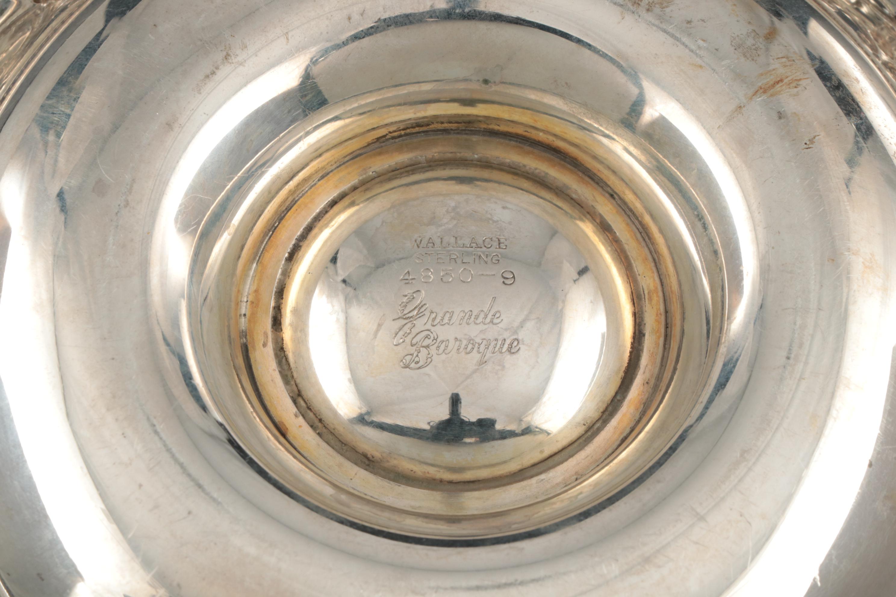 Wallace "Grande Baroque" Sterling Silver Gravy Boat with Attached Underplate