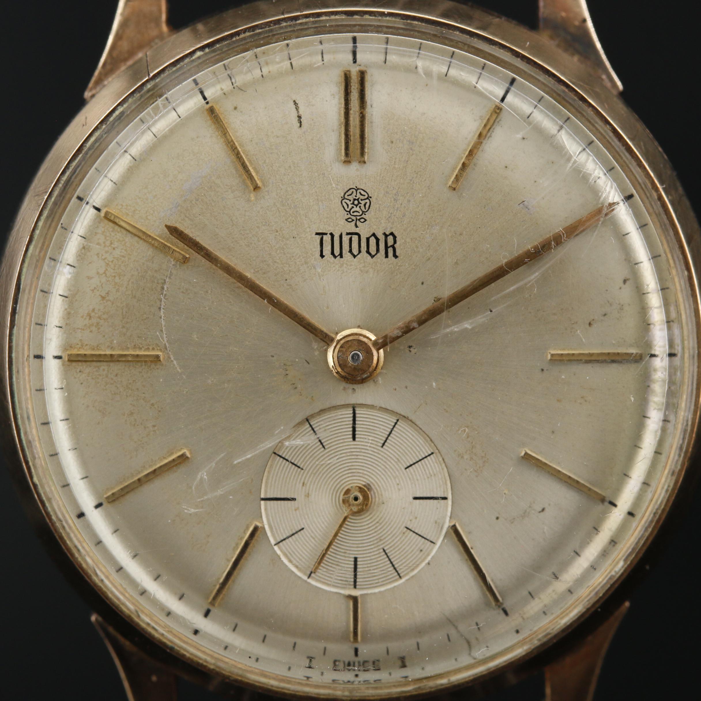 Vintage Tudor 9K Gold Stem Wind Watch, 1968