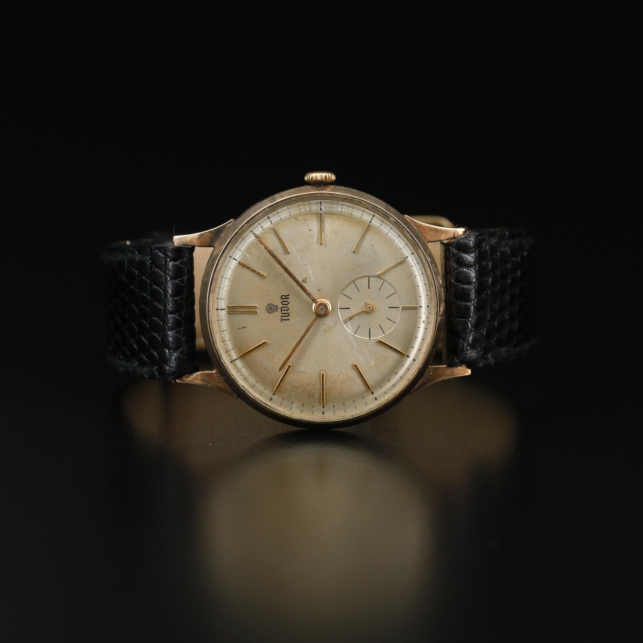 Vintage Tudor 9K Gold Stem Wind Watch, 1968