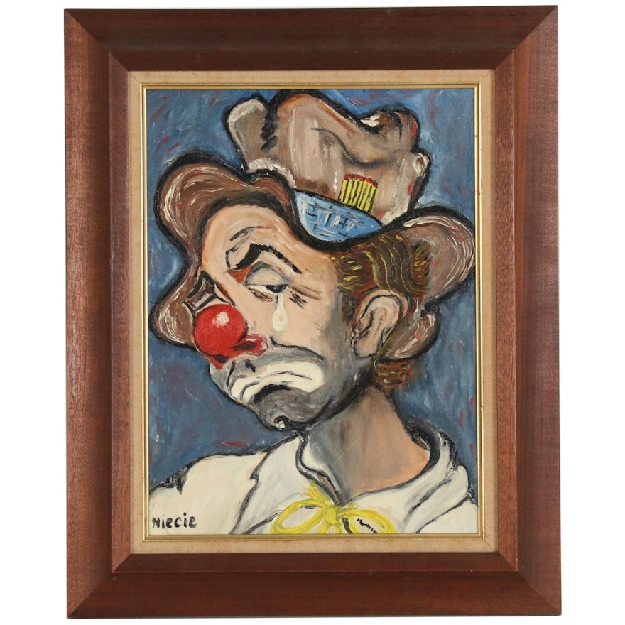 Portrait Oil Painting of Clown