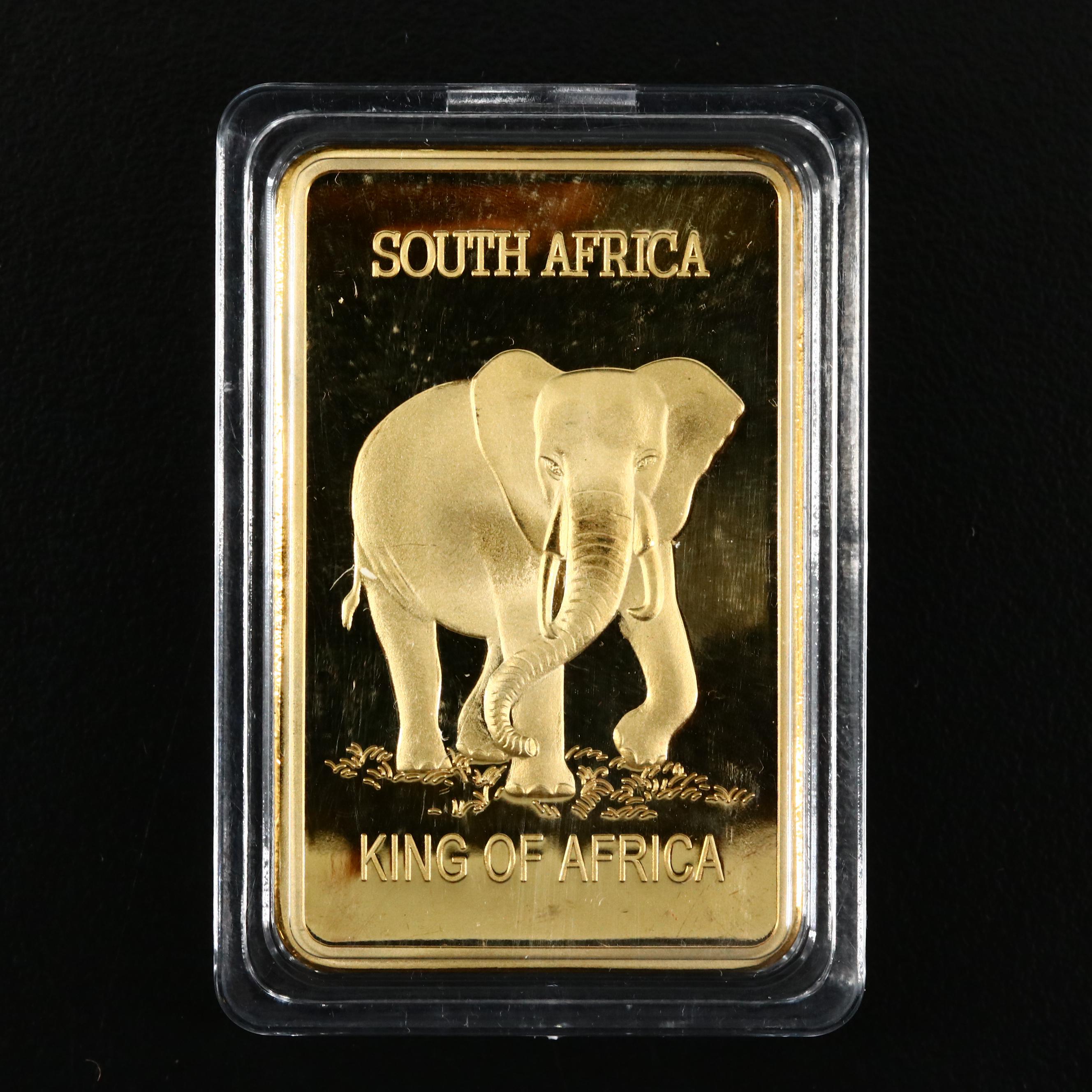 Three One Troy Ounce Gold Plated Layered Steel Ingots