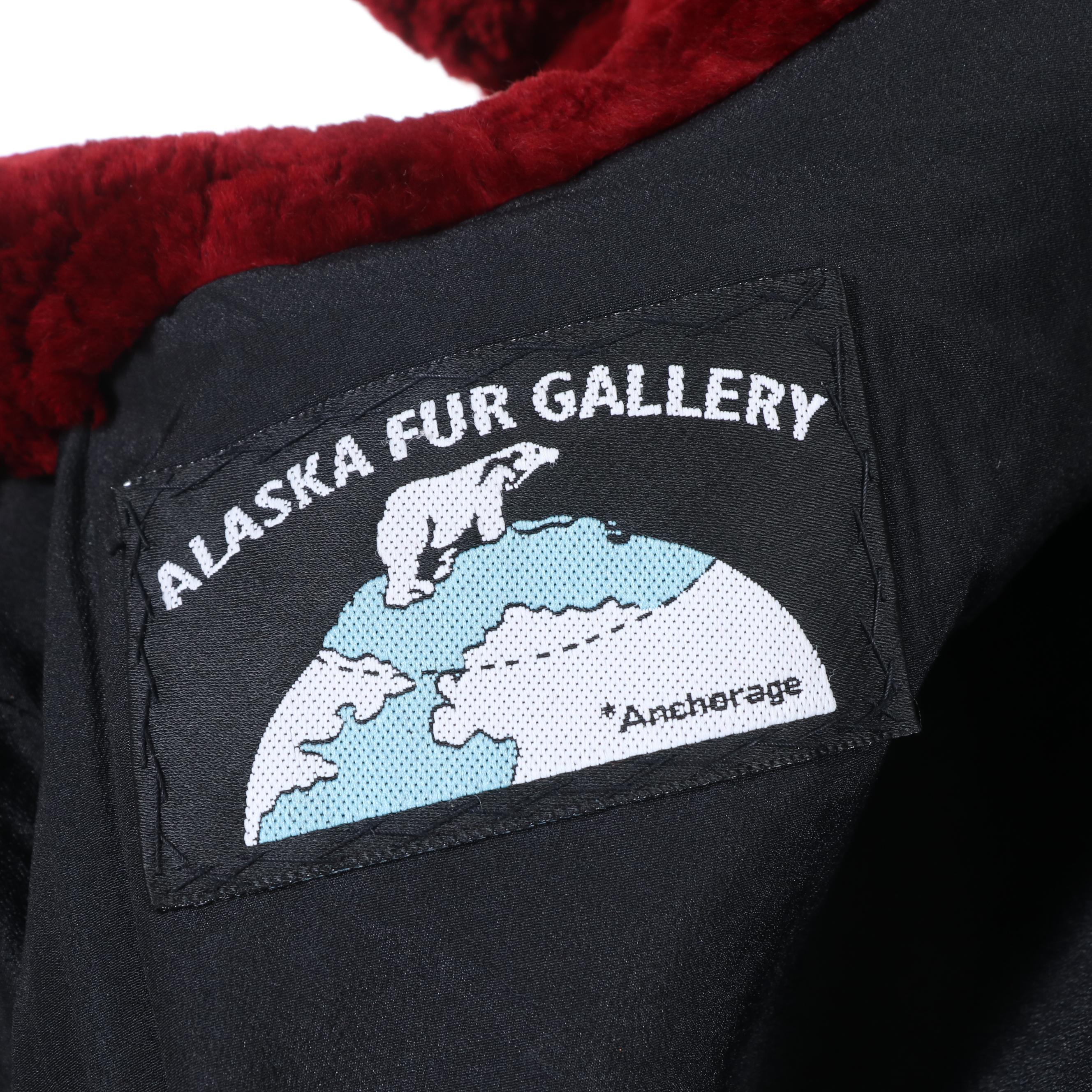 Alaska Fur Gallery American Flag Motif Dyed and Sheared Beaver Fur Jacket