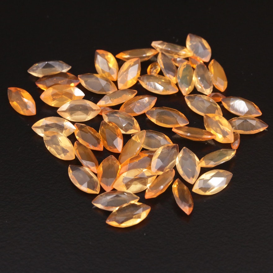 Loose 14.47 CTW Marquise Faceted Fire Opals