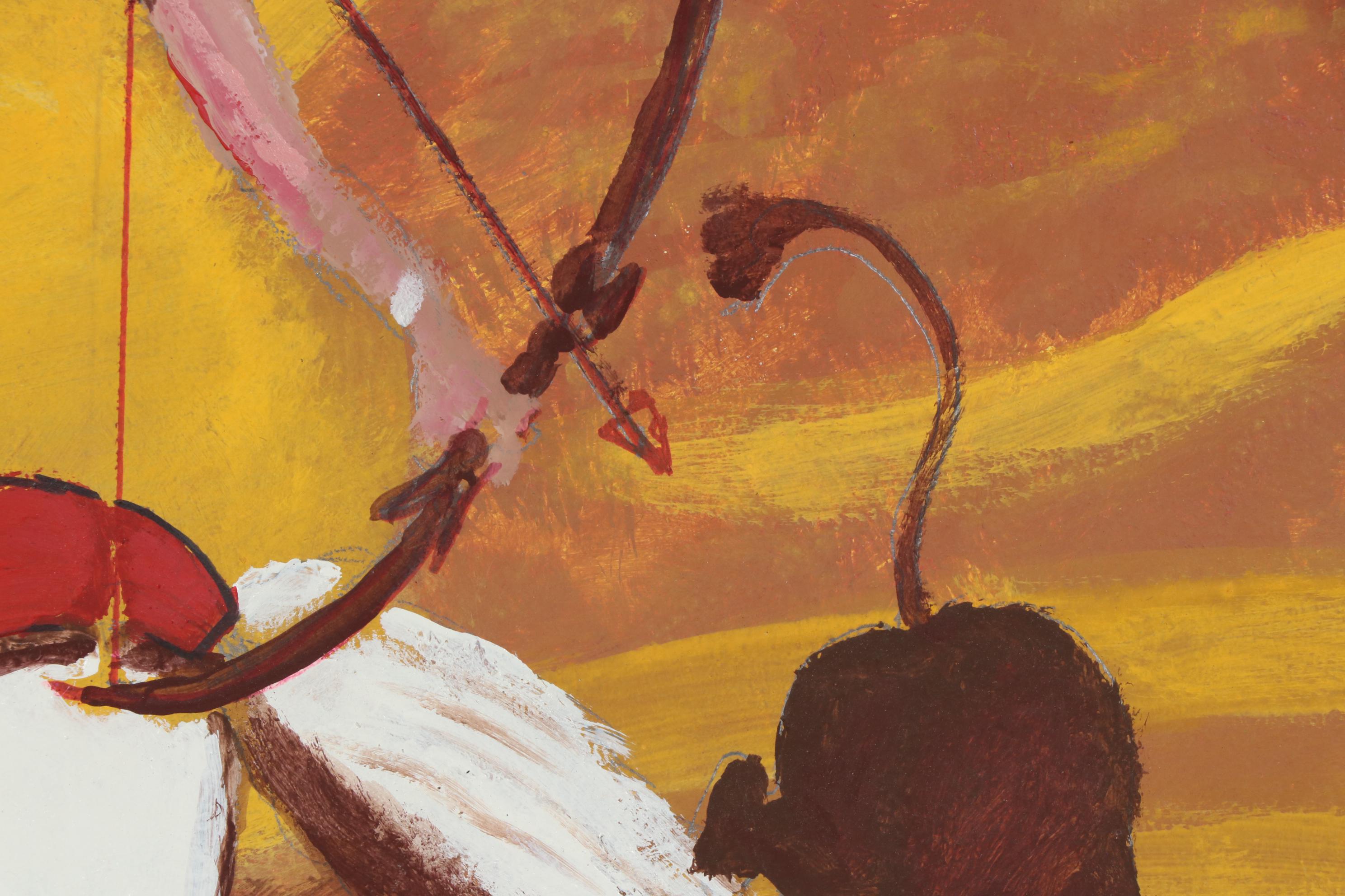 Charles Owens Oil Painting "Buffalo Hunter", Mid to Late 20th Century